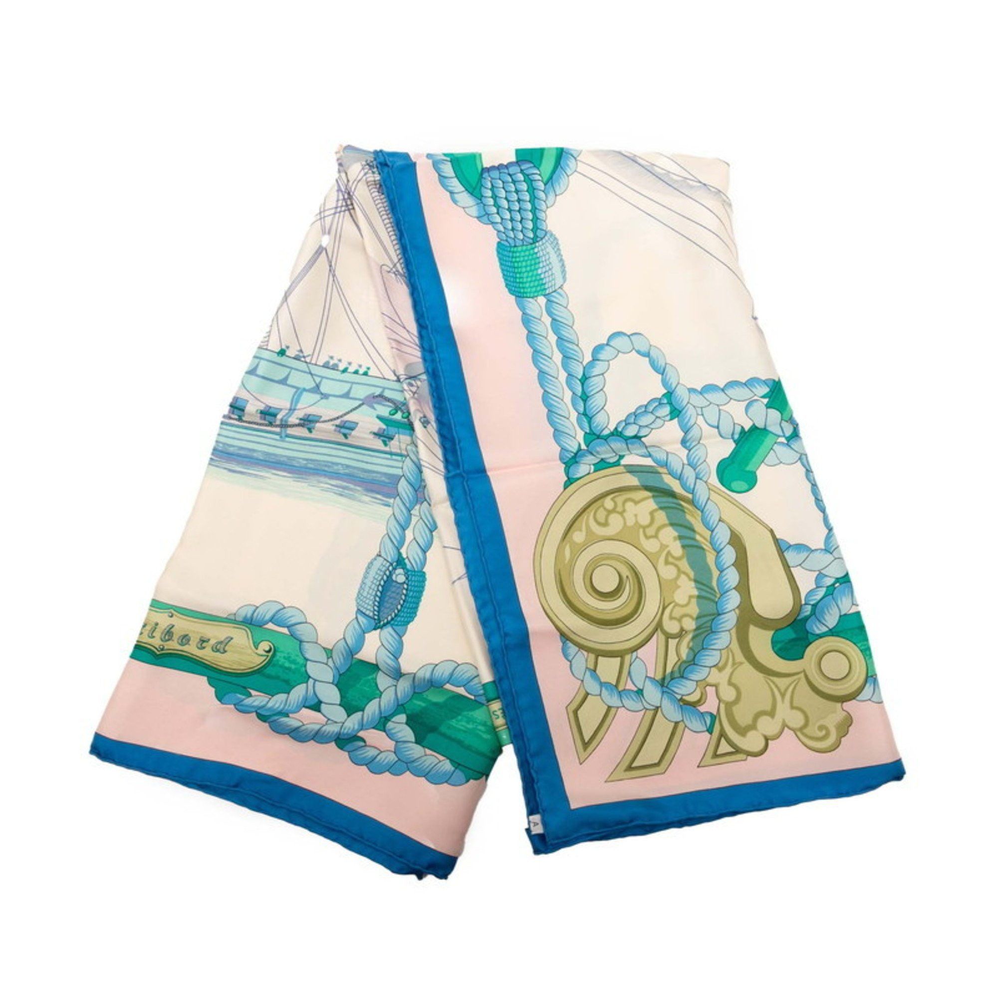 Hermes Hermes Hermès Carré 90 Tribord Sailing Ship Scarf, Beige, Blue, Multicolor, Silk, Women's Size ONE SIZE - 1 Thumbnail