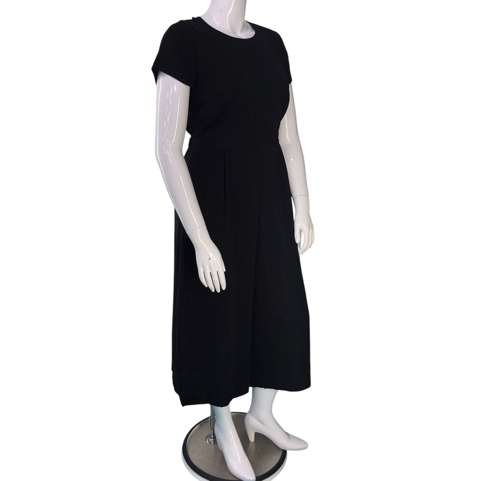 J.Crew J.Crew Jumpsuit 12 Drapey Wrap Back Black Cropped Wide Leg Size 34" / US 12 / IT 48 - 10 Thumbnail
