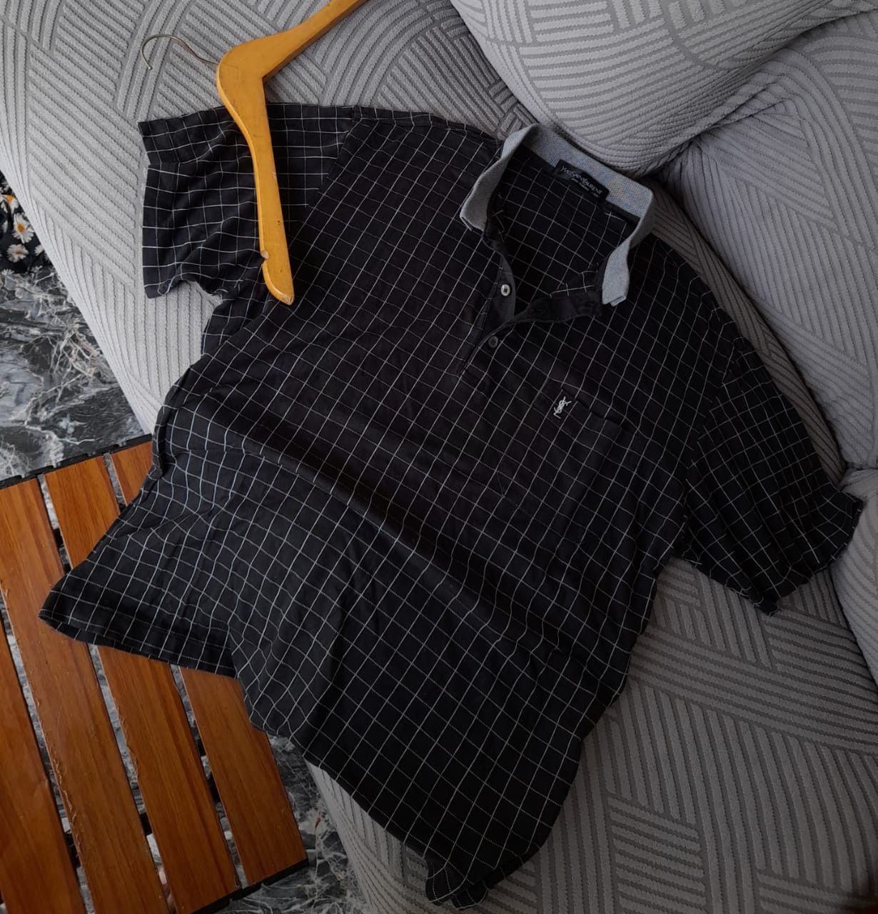 Yves Saint Laurent 💥Plaid Black💥 Vintage poloshirt YSL Yvest Saint Laurent Size US M / EU 48-50 / 2 - 2 Thumbnail