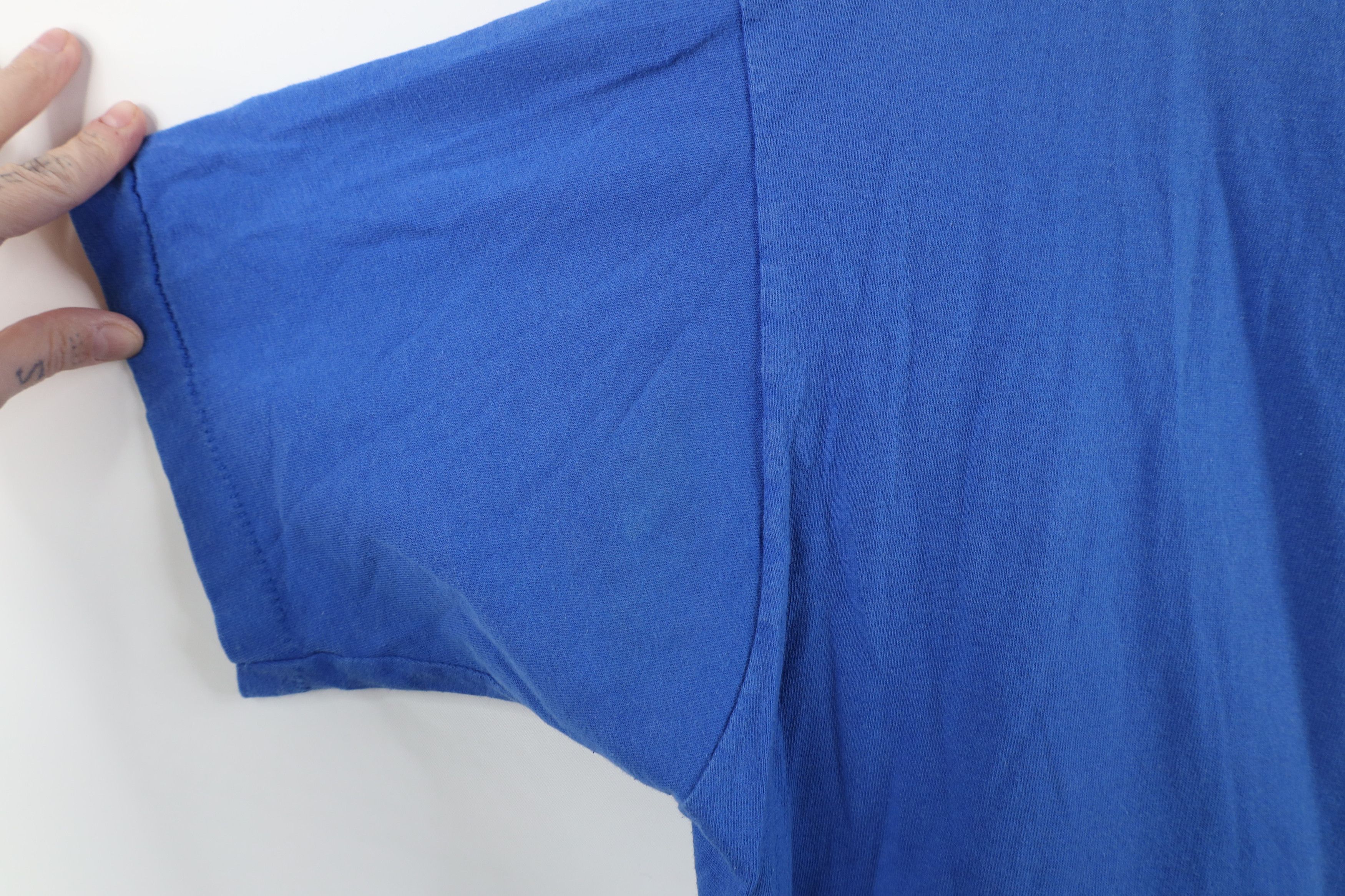 Vintage Vintage 90s Streetwear Heavyweight T-Shirt Royal Blue Size US XL / EU 56 / 4 - 7 Thumbnail
