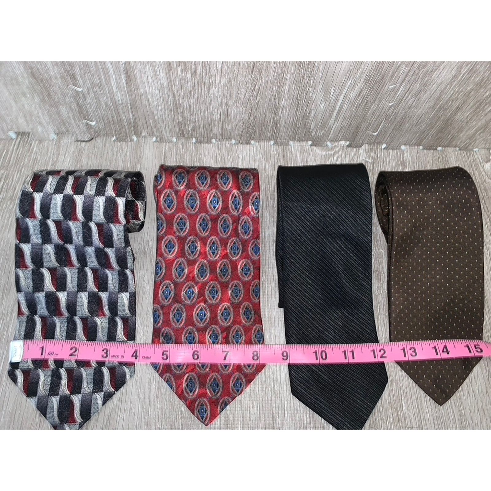 Stafford Stafford Set of 4 Men's Designer Ties Geometric Pattern Size ONE SIZE - 2 Thumbnail