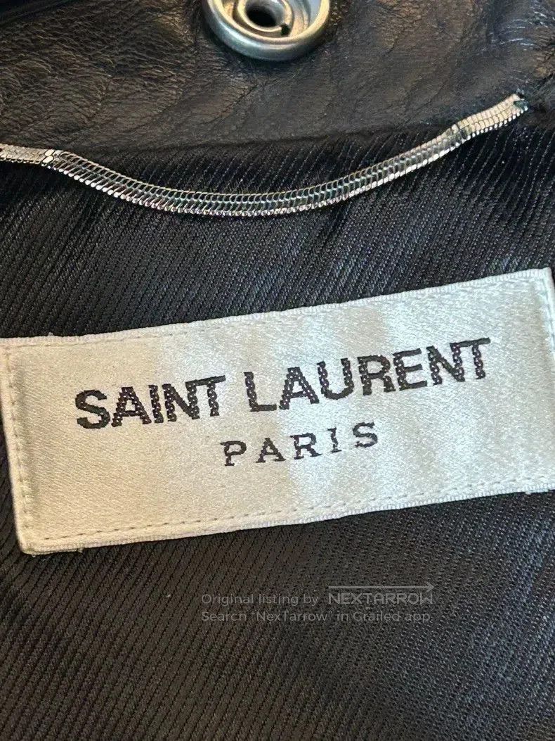 Saint Laurent Leather Motorcycle Jacket Size 52.