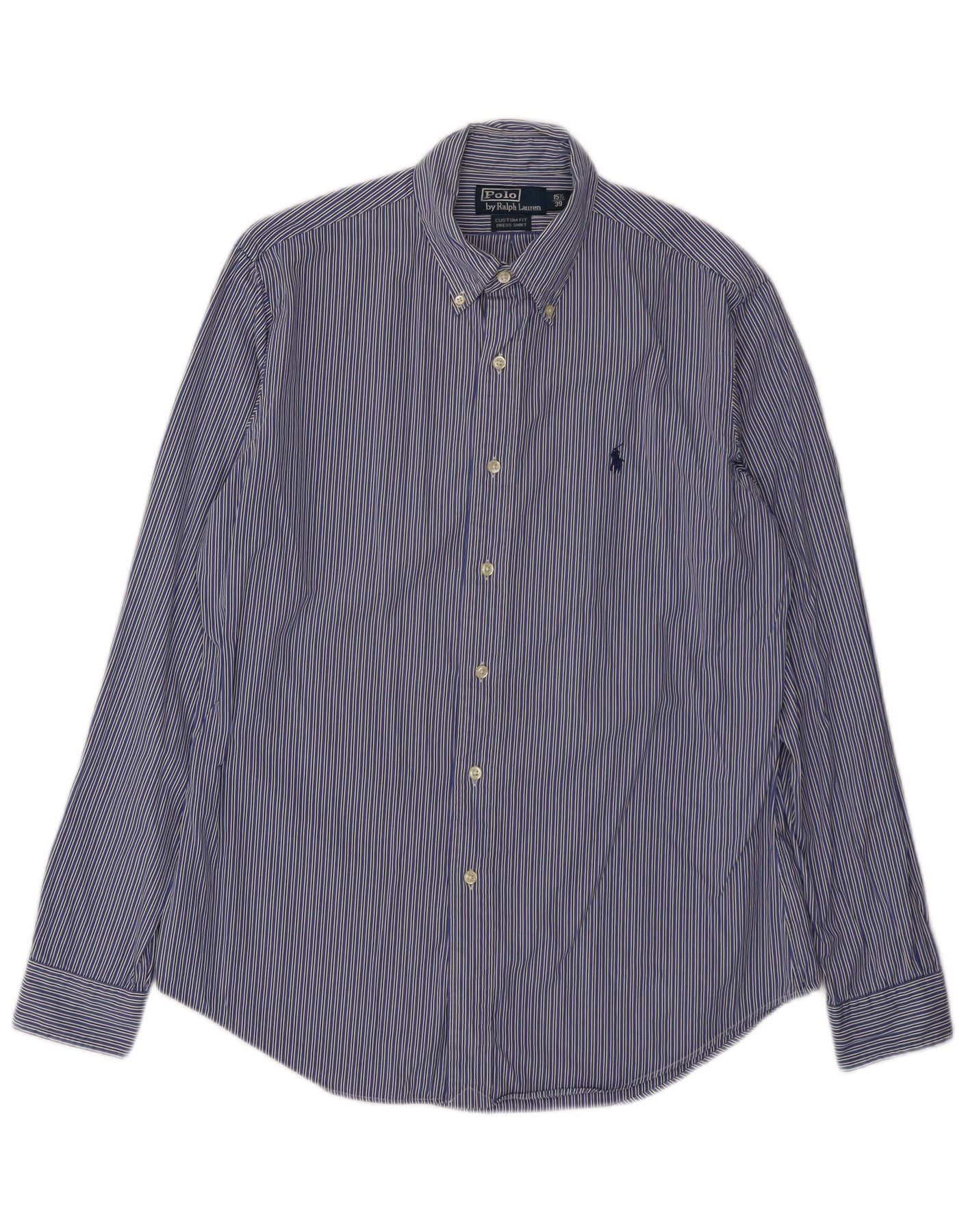 Polo Ralph Lauren Mens Shirt 39 15 1/2 Medium Blue Pinstripe Size US M / EU 48-50 / 2 - 1 Thumbnail