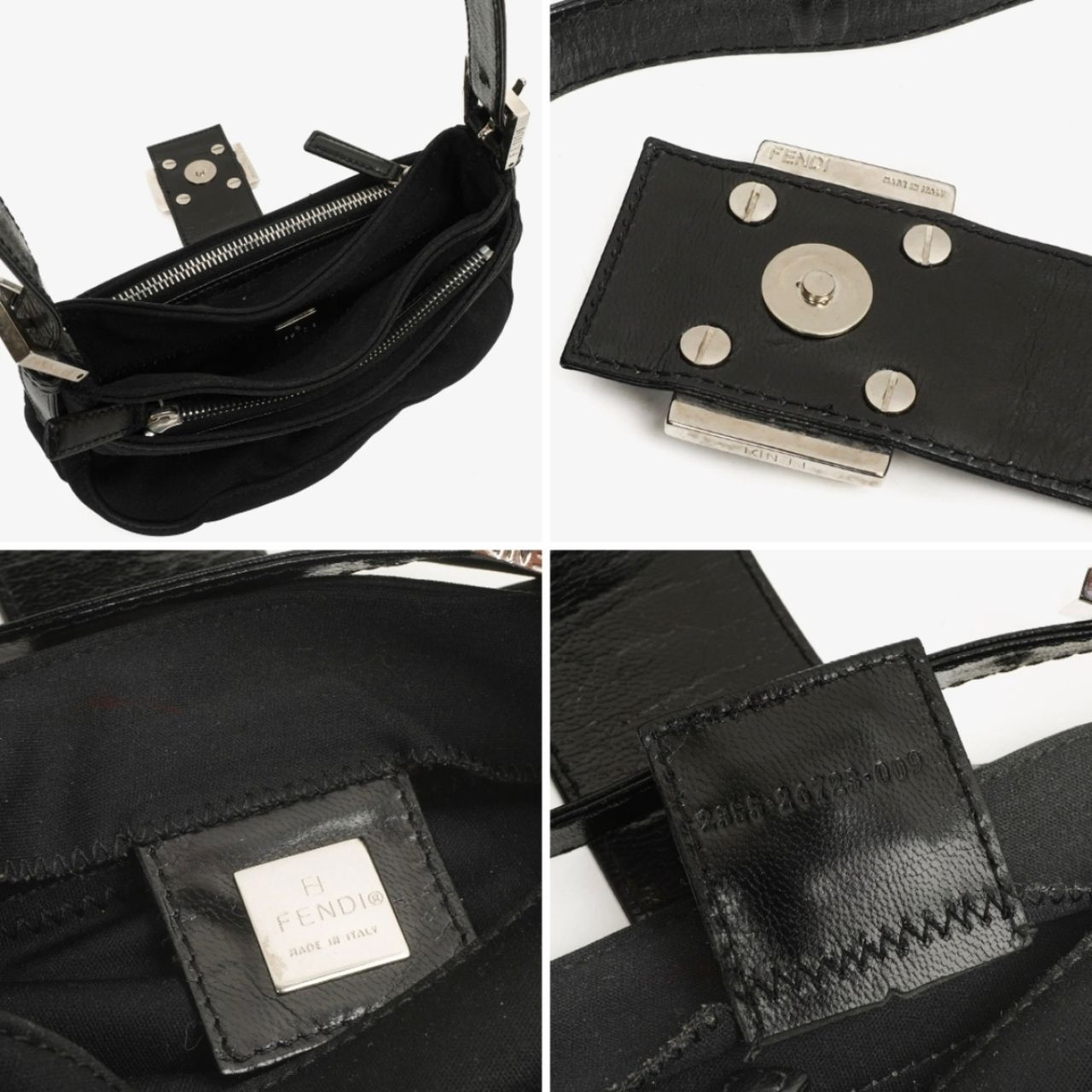 Fendi Authentic Fendi Mamma Baguette Black Neoprane Shoulder Bag Size ONE SIZE - 7 Thumbnail