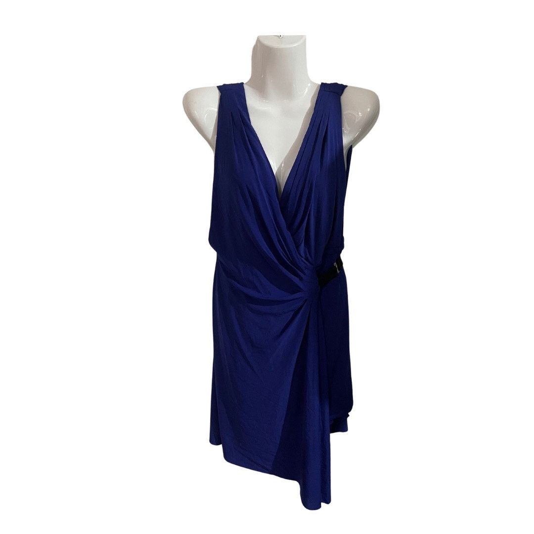Bcbgmaxazria Dress Eda Blue Jersey Faux Wrap Party career size 4 Size S / US 4 / IT 40 - 5 Thumbnail