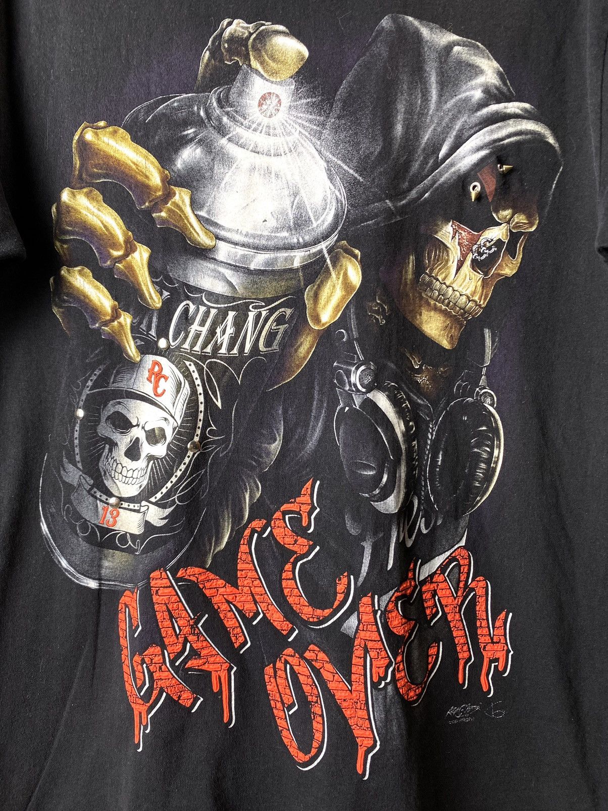 Band Tees 00’s Vintage Game Over Skull Graffiti T Shirt Size US M / EU 48-50 / 2 - 3 Thumbnail