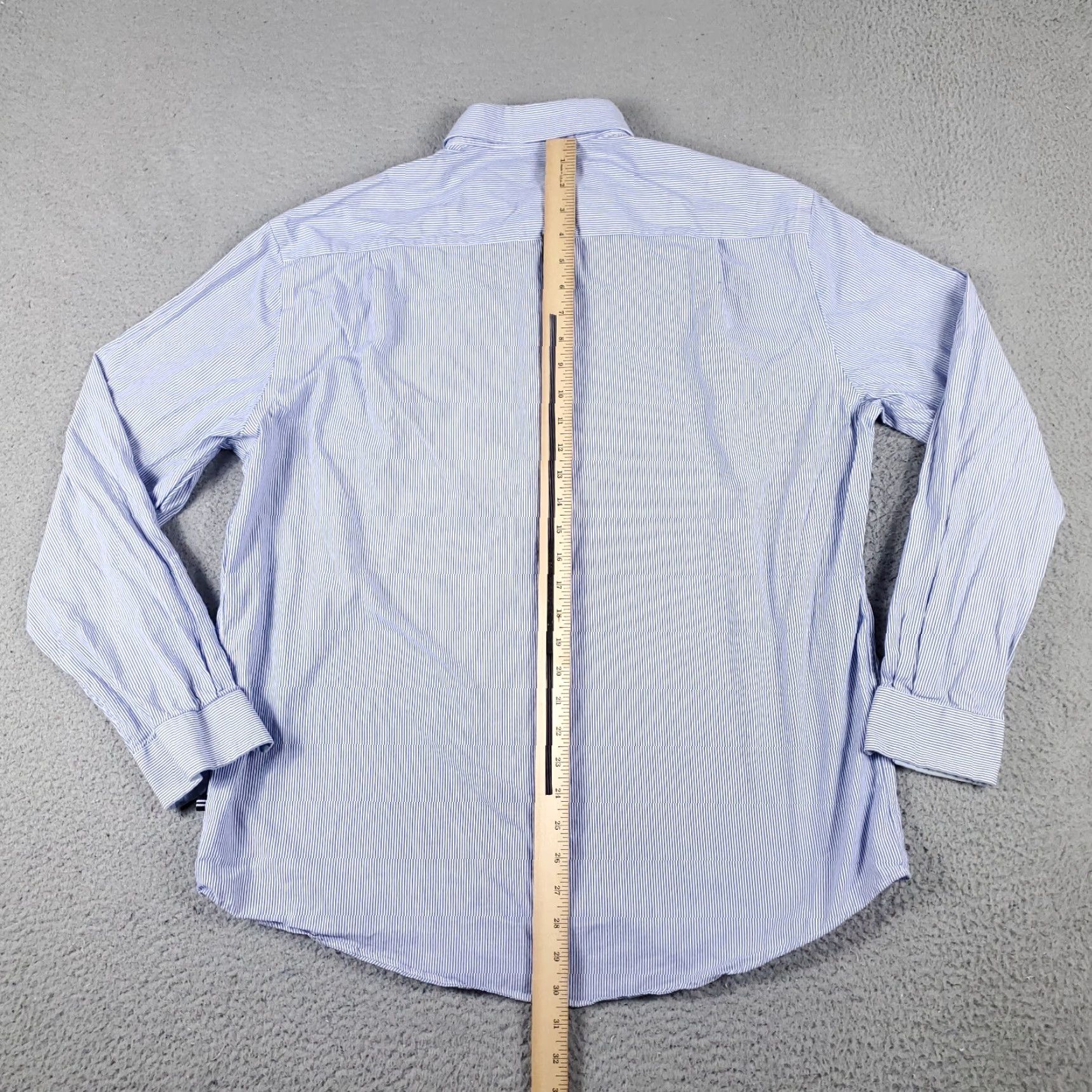 Nautica Nautica Dress Shirt Mens 16.5 Blue Striped Button Up Long Sleeve, Business Casual, 100% Cotton, Classic Preppy, Mens Size 42R - 5 Thumbnail