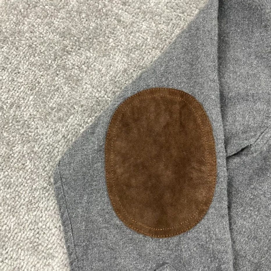 J.Crew J.CREW Button-Up Shirt Mens Large Gray Flannel Wool Blend Elbow Patch Casual Size US L / EU 52-54 / 3 - 7 Thumbnail
