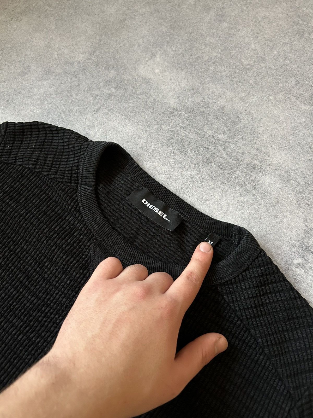 Diesel Diesel knit-sweatshirt mens black luxury old money Size US M / EU 48-50 / 2 - 2 Thumbnail