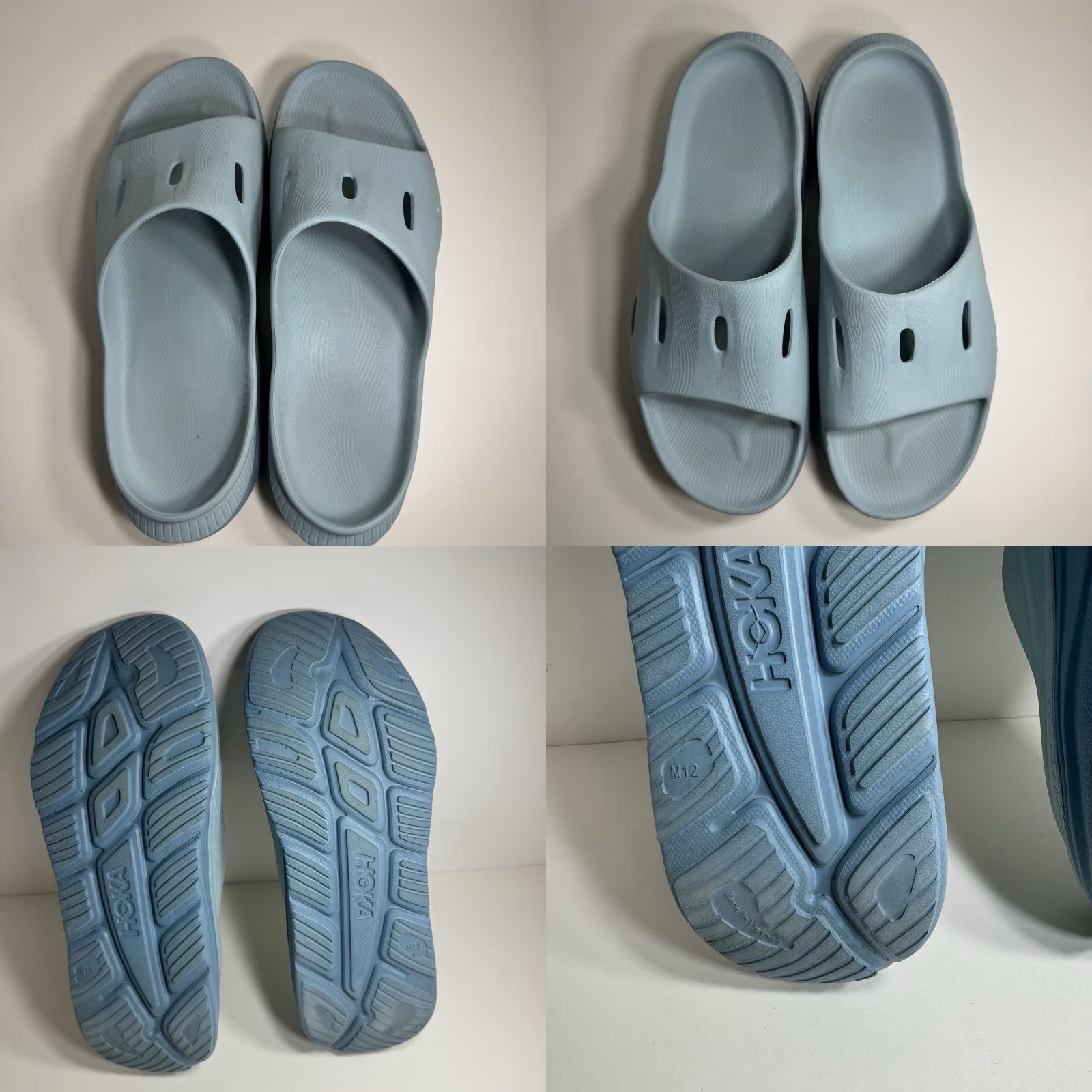 Vintage Hoka One One Ora Recovery Slides Sandal Mens 12 Light Blue Size ONE SIZE - 8 Thumbnail