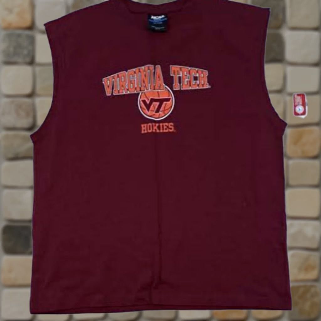 NCAA NCAA Virginia Tech Hokies Tank Top NWT XL Burgundy Sleeveless Sports Shirt Men Size US XL / EU 56 / 4 - 1 Thumbnail