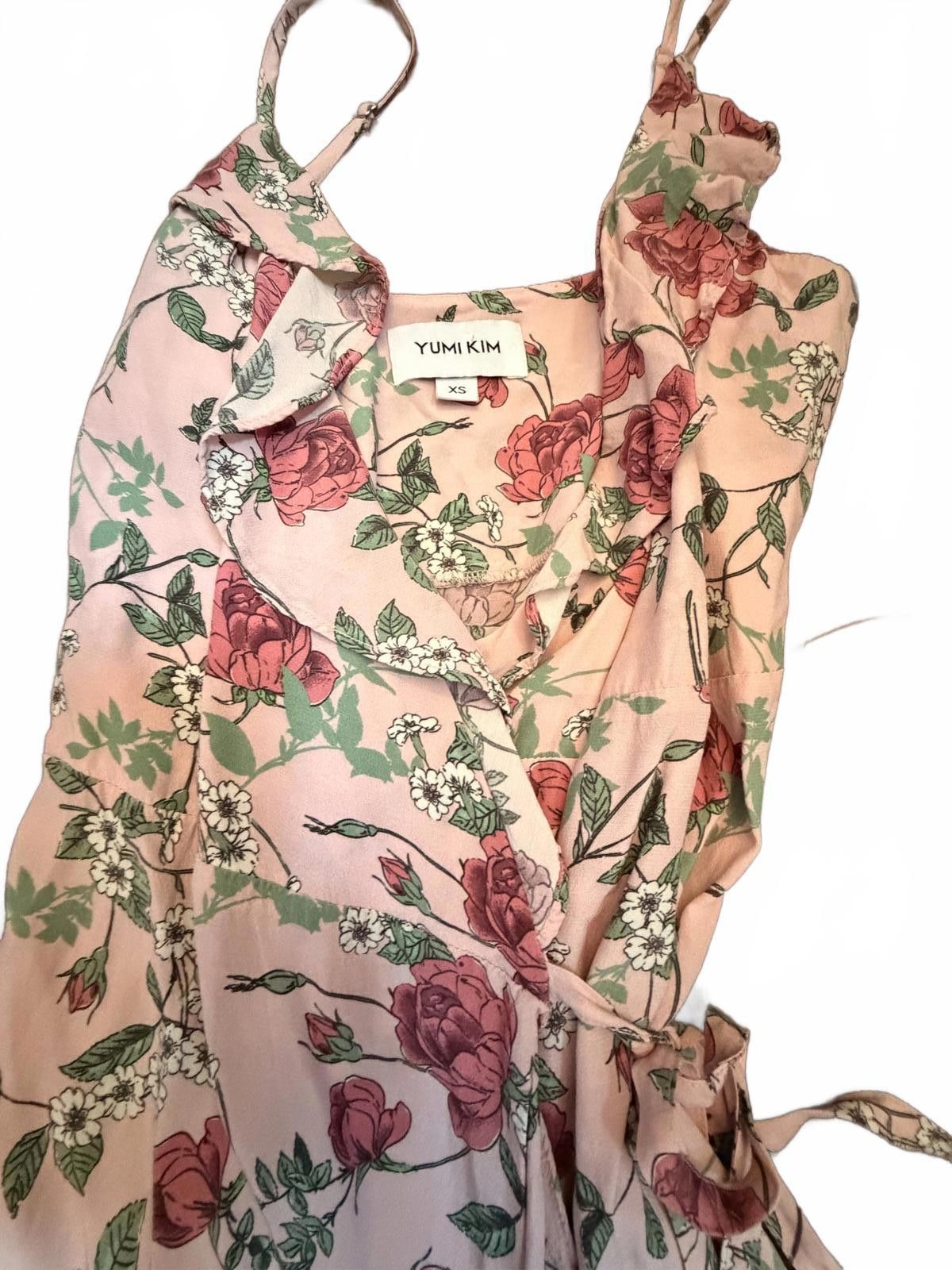 Other Yumi Kim Meadow Maxi Pink Roses Dress Ruffle Hi Low Sleeves Size XS / US 0-2 / IT 36-38 - 4 Thumbnail
