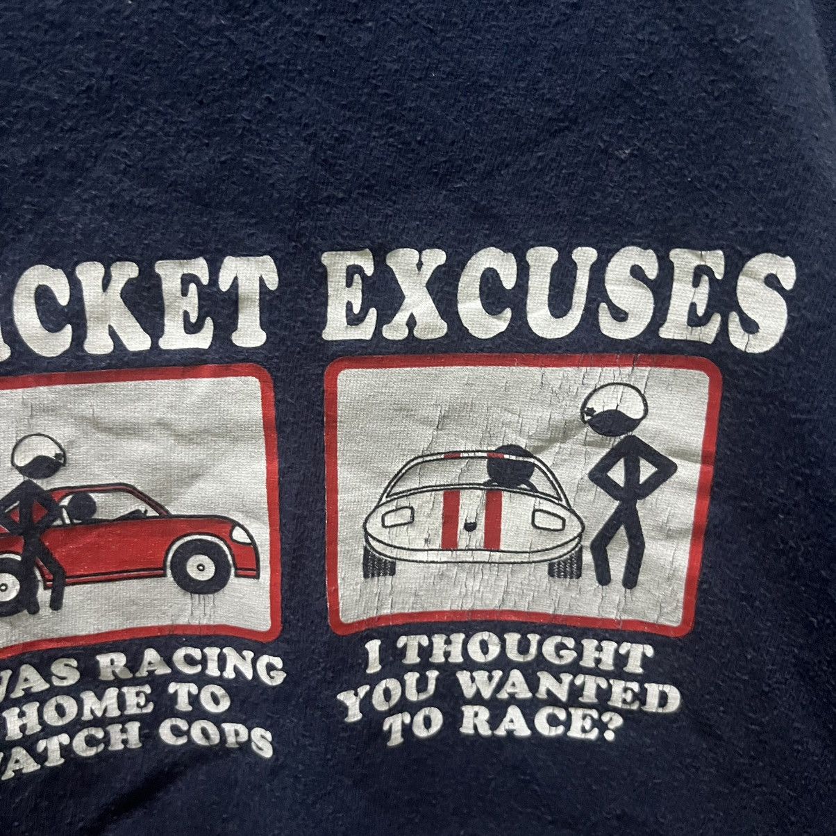 Arts & Science Rare Vintage Stickman Speeding Ticket Excuses Tees Size US XL / EU 56 / 4 - 5 Thumbnail