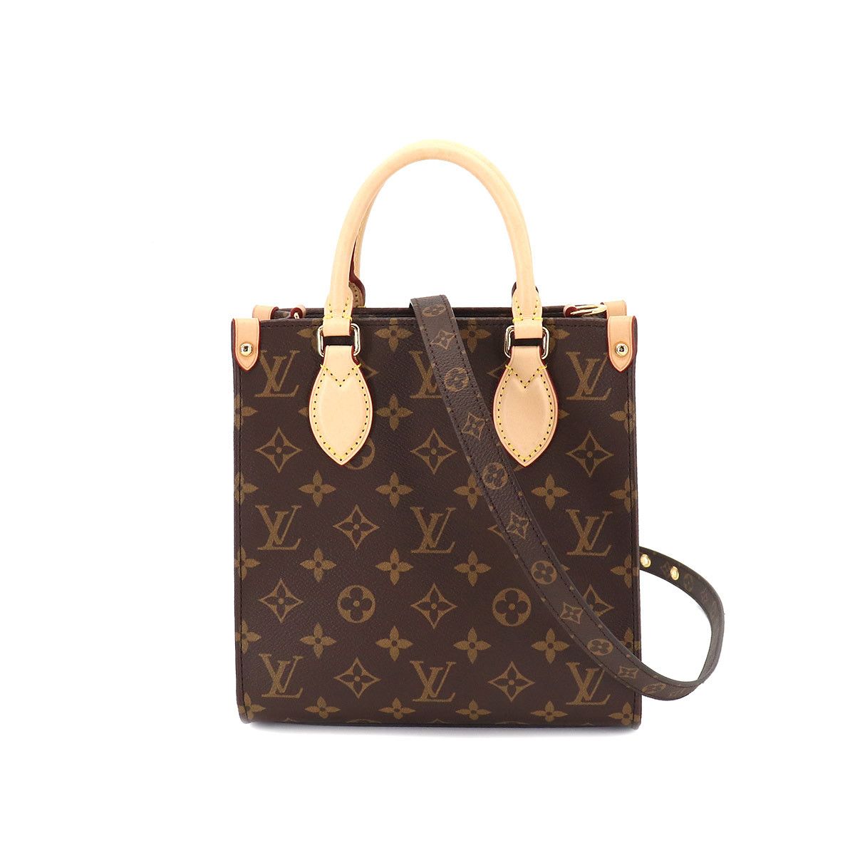 Louis Vuitton Monogram Sac Plat BB 2way Hand Shoulder Bag Brown