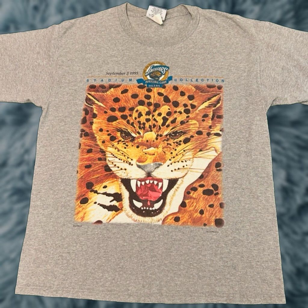 Logo 7 VINTAGE Jacksonville Jaguars 1995 Big Logo Oilers VTG Shirt Mens L Gray 90s Sports Hip Hop Shirt Mens L Size US L / EU 52-54 / 3 - 1 Thumbnail