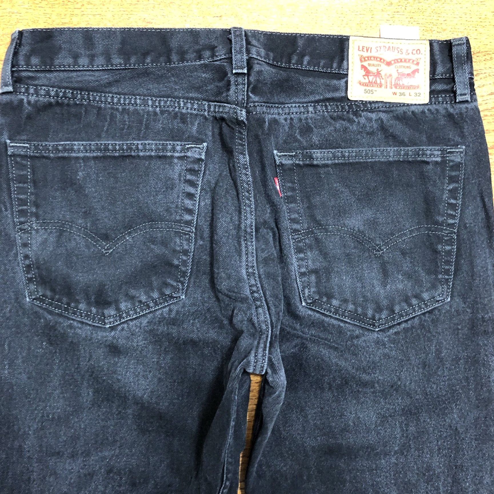 Levi's Levi's 505 Jeans Mens Straight 35x31 Black Denim Western Cowboy Rodeo 80s 90s USA Classic Size US 35 - 3 Thumbnail