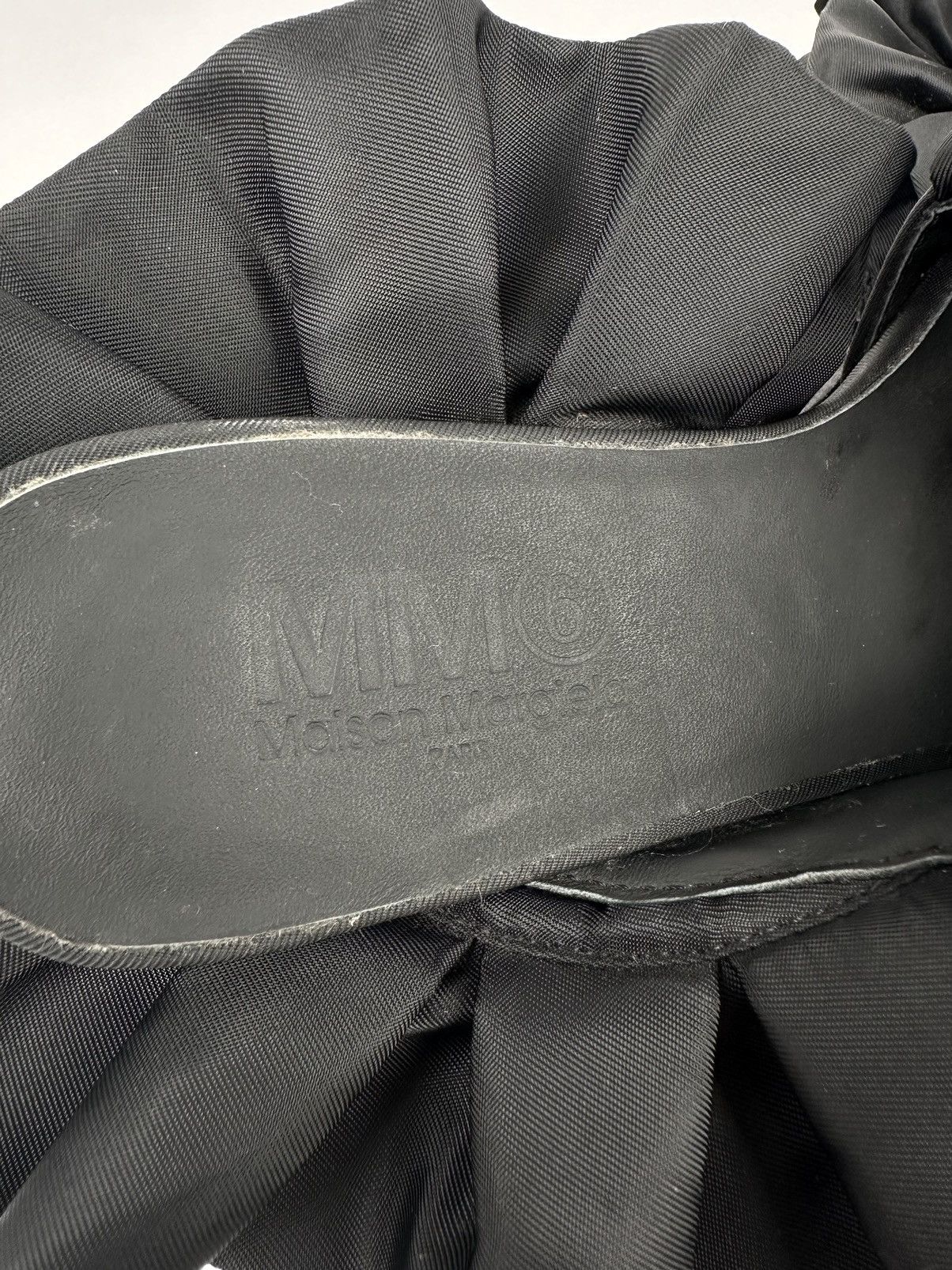 Maison Margiela MM6 Ruffles Satin Black Sandals