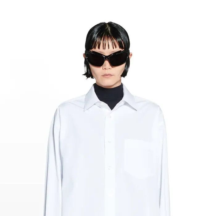 Balenciaga o1bcso1str0326 Hourglass Shirt in White Size L / US 10 / IT 46 - 4 Thumbnail