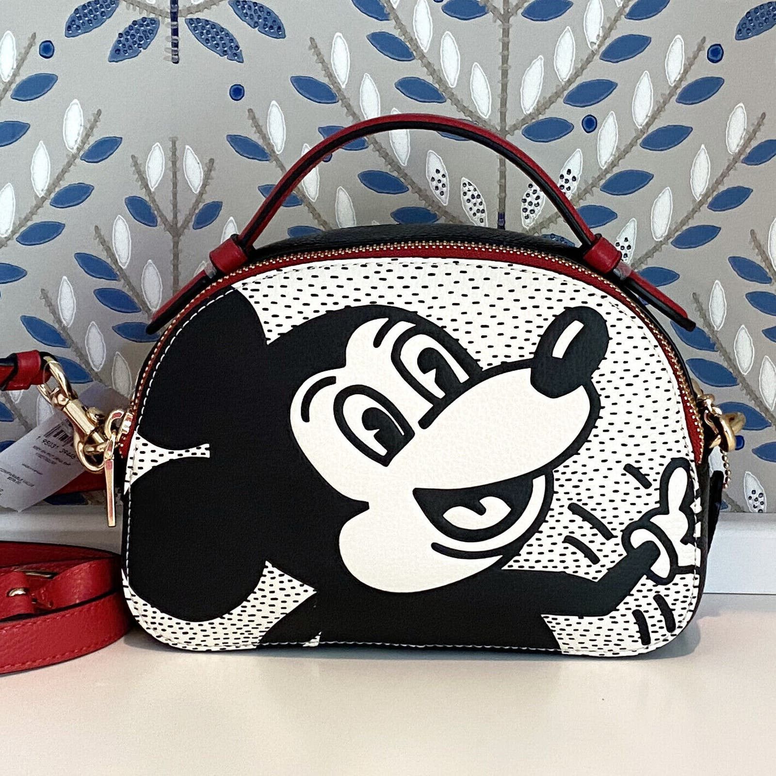 image of Coach Disney Mickey Mouse Keith Haring Serena Satchel C7234 in White, Women's