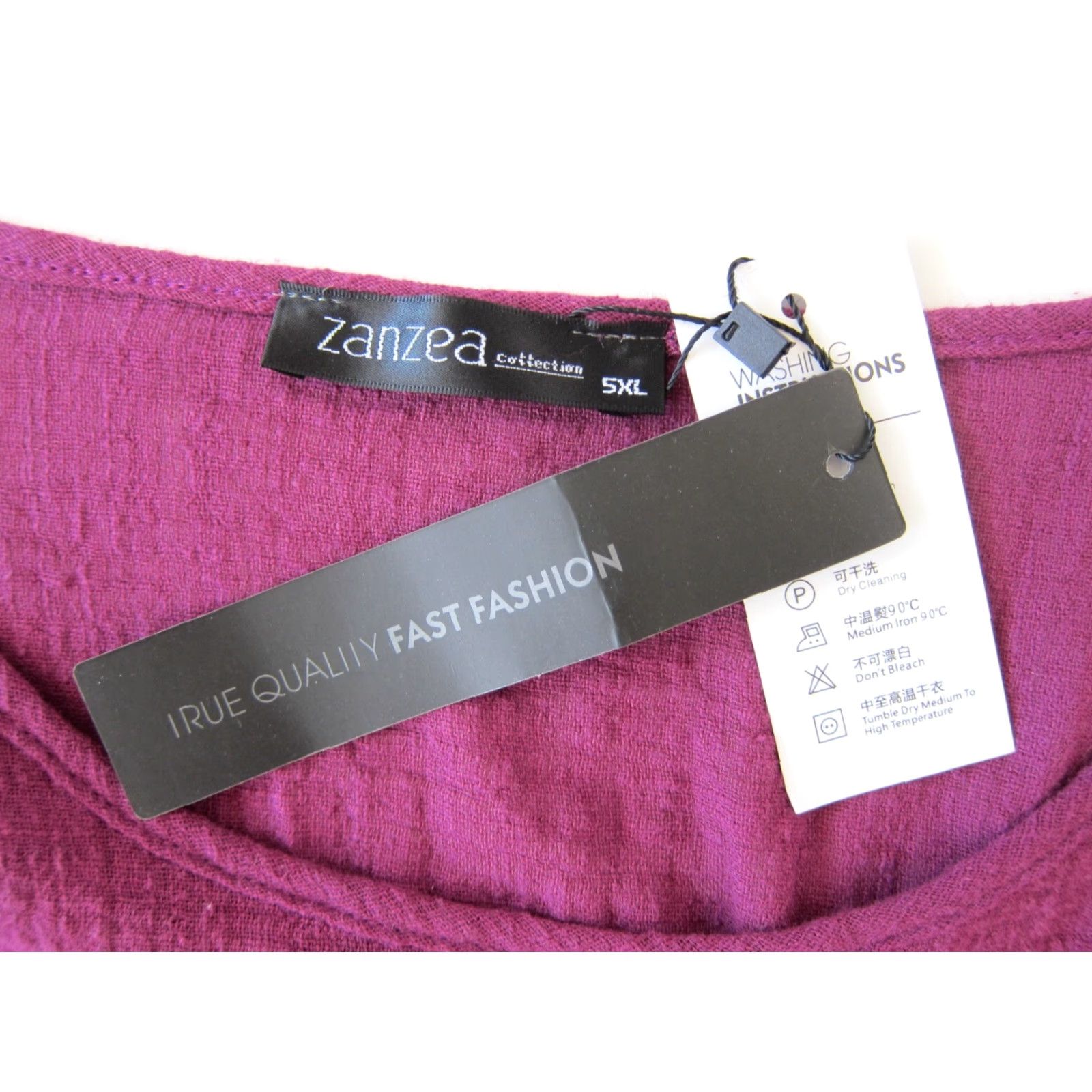 Vintage Zanzea 100% Cotton Purple Long Sleeve Pocket Tunic Peasant Blouse 5XL NWT Women Blouse Tunic Pocket Size XXL / US 16-18 / IT 52-54 - 4 Thumbnail