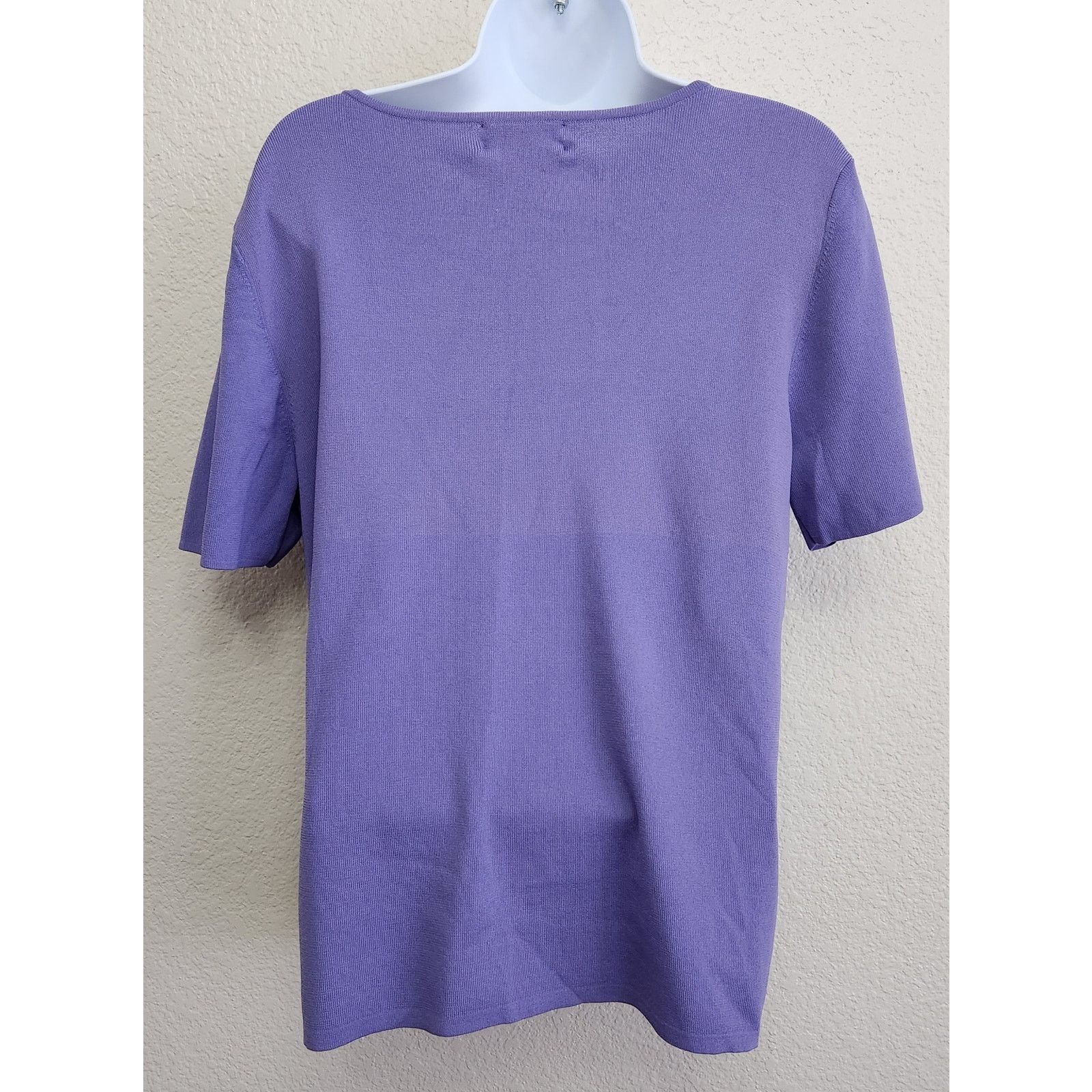 Other Draper's & Damon's Purple Round Neck Short Sleeve Top Large Size L / US 10 / IT 46 - 3 Thumbnail