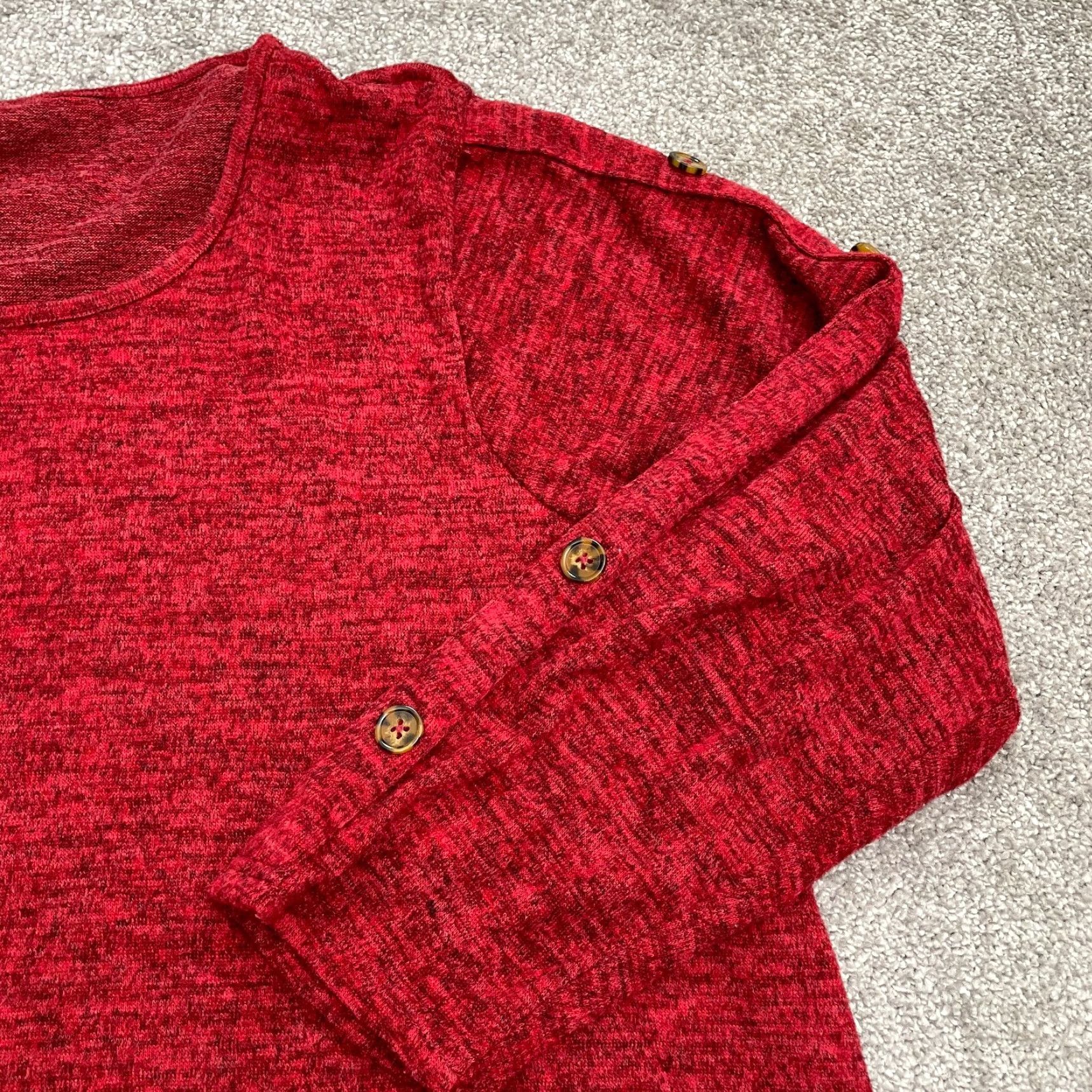 Vintage A New Day Womens XL Red Crew Neck Relaxed Lightweight Pullover Sweater Size XL / US 12-14 / IT 48-50 - 3 Thumbnail
