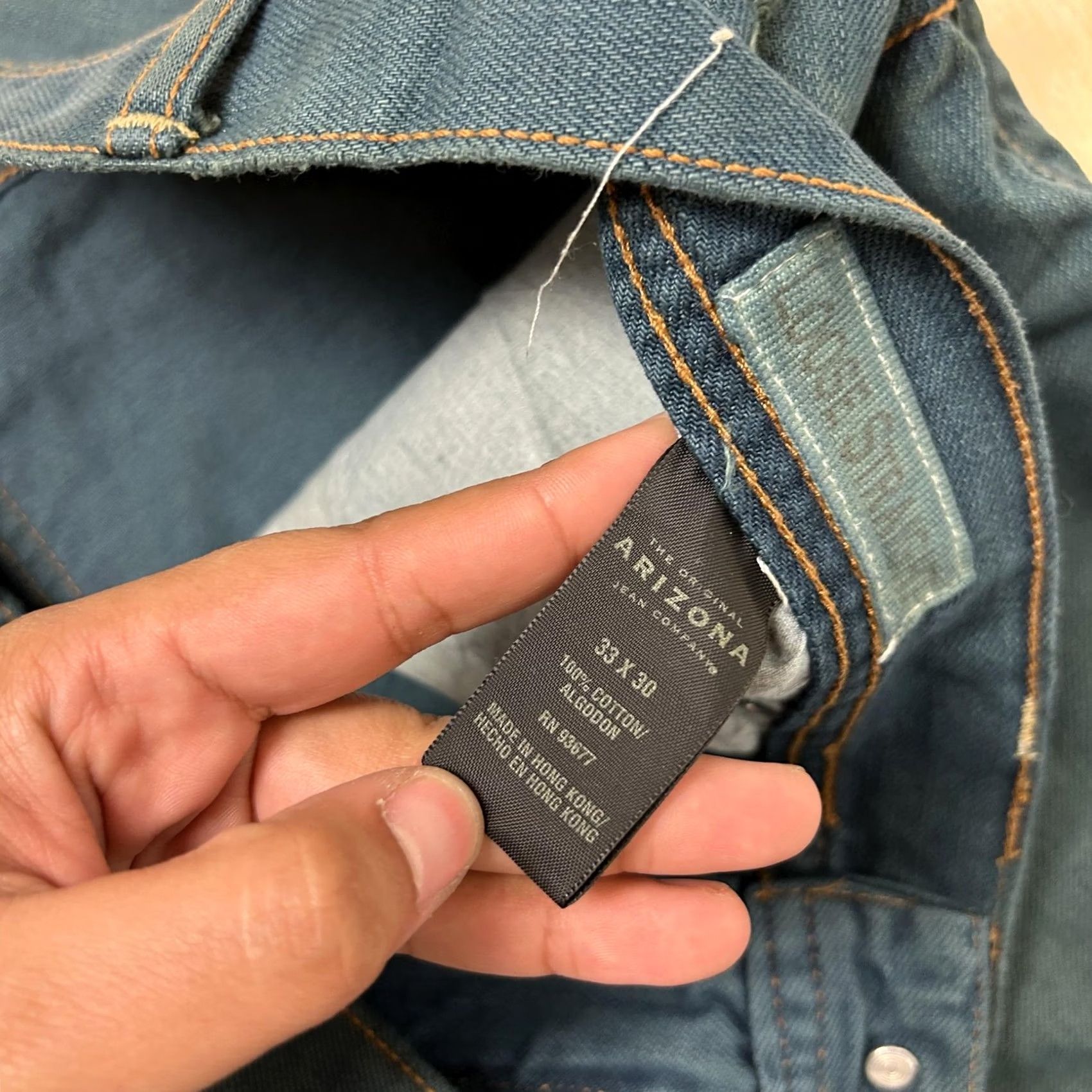 Vintage Arizona Jean Co. Mens Jeans Relaxed Fit Straight Blue Denim Medium Wash 33x30 Size US 33 - 3 Thumbnail