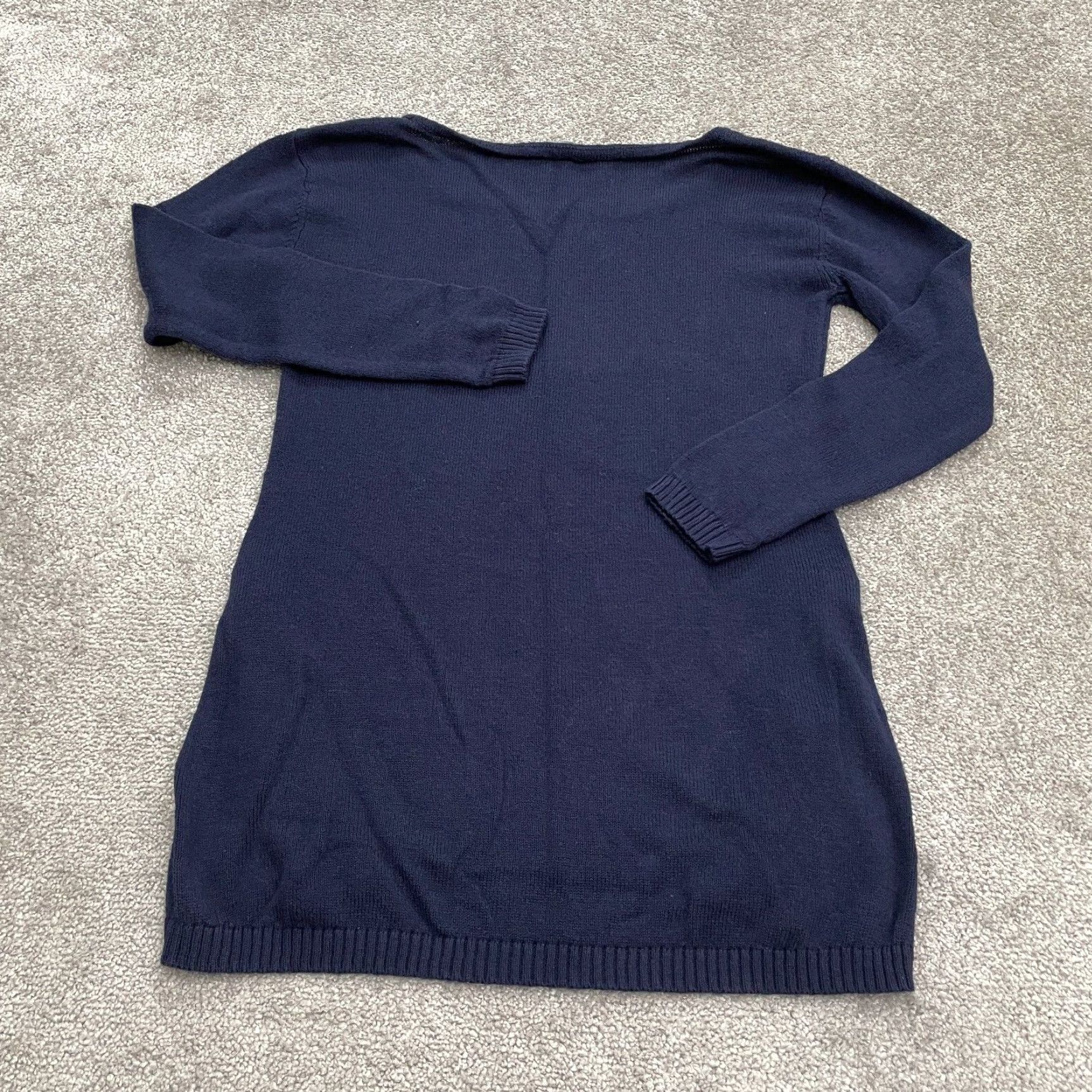 Vintage New York & Company Sweater Women M Navy Blue Boat Neck Knit Pullover Casual Womens Size M / US 6-8 / IT 42-44 - 2 Thumbnail