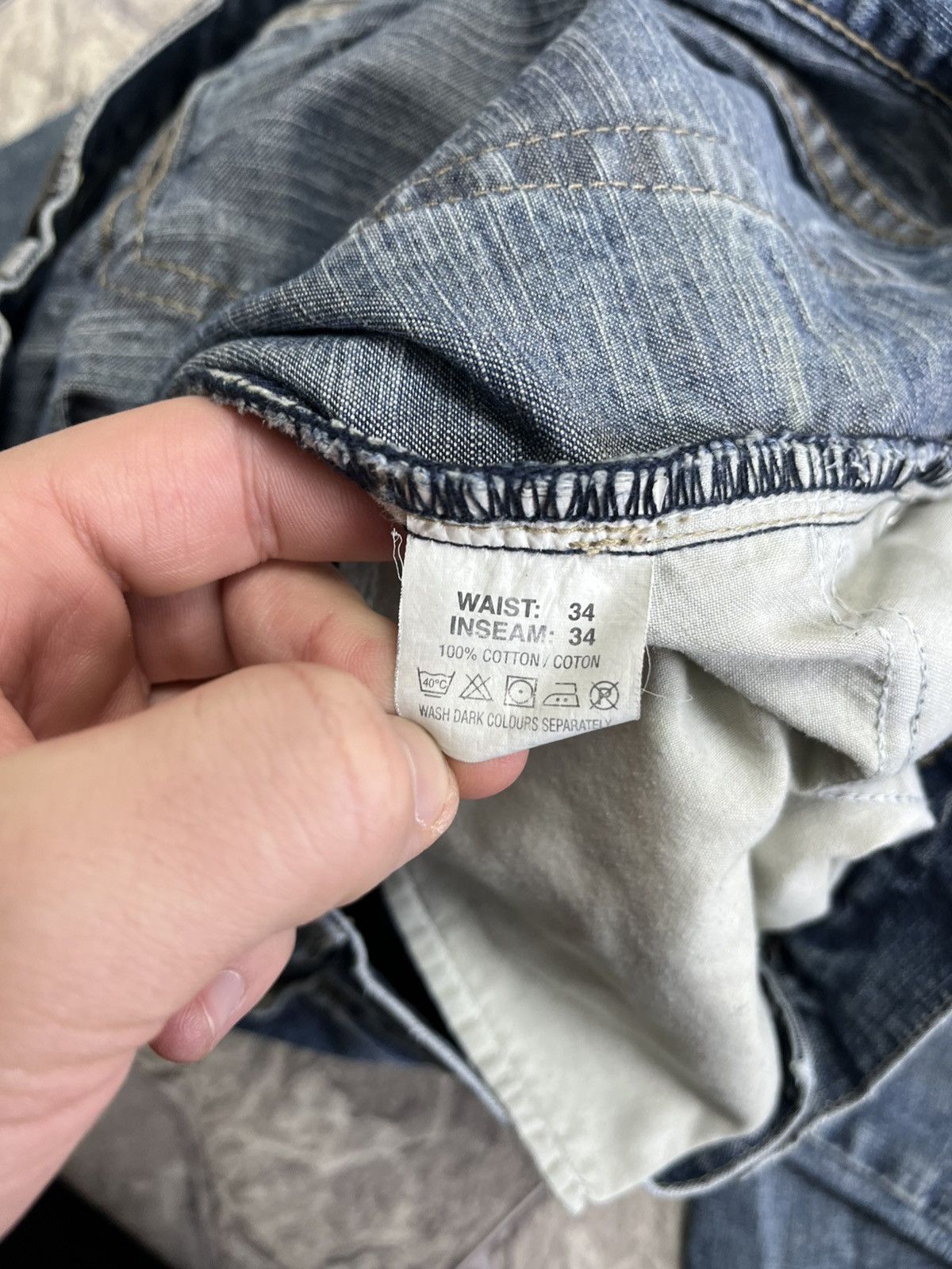 Vintage Vintage Yves Saint Lauren Big Logo Distressed Jeans YSL Size US 34 / EU 50 - 14 Thumbnail