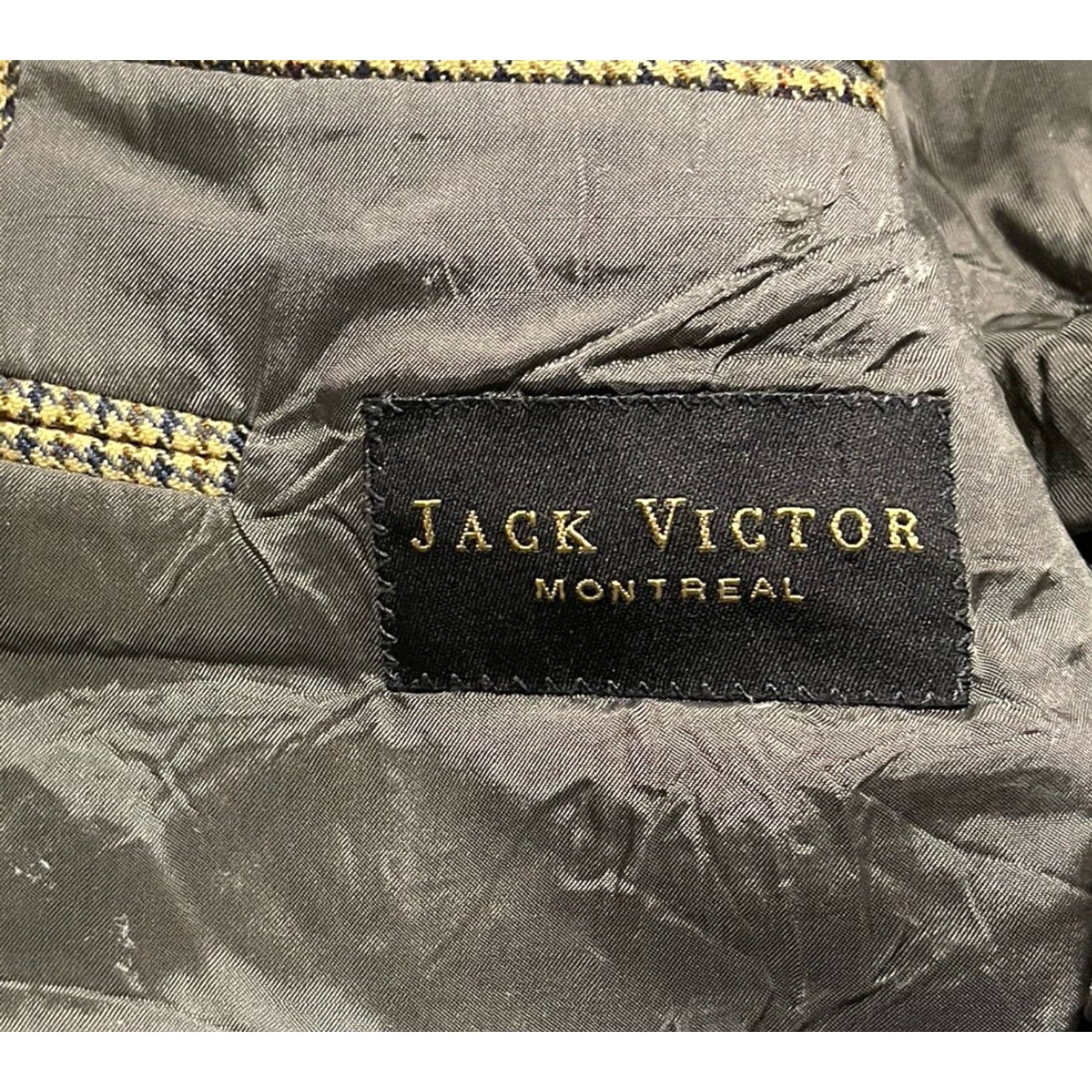 Jack Victor Loro Piana 100% Cashmere Houndstooth Blazer Jacket Sz 42R Jack Victor Men Notch Lapel Single-Breasted 2-Button Dry Clean Only Multicolor Size 42R - 3 Thumbnail