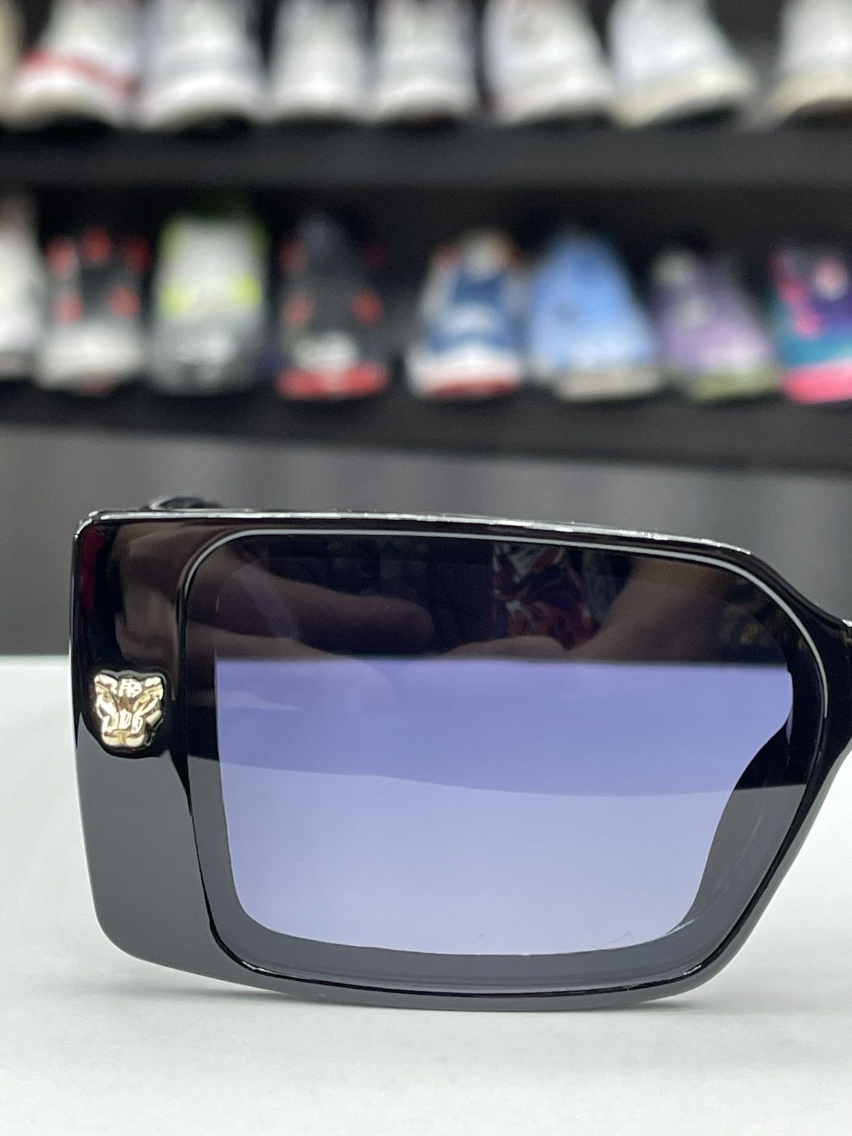 Cartier Cartier Panthère Black Rectangular Sunglasses Size ONE SIZE - 3 Thumbnail