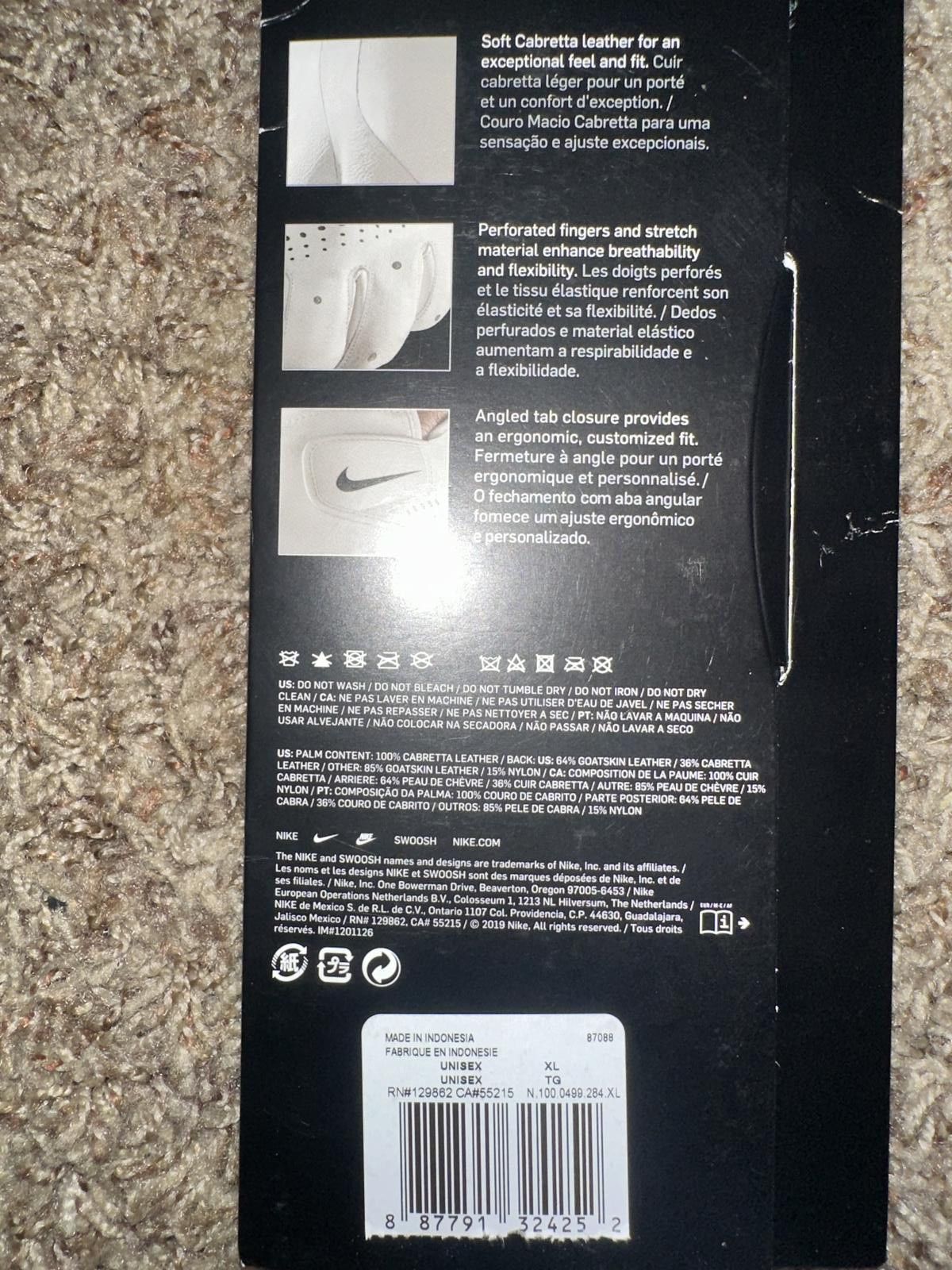 Nike Nike Tour Classic Men’s Regular White Right Golf Glove New Size ONE SIZE - 4 Thumbnail