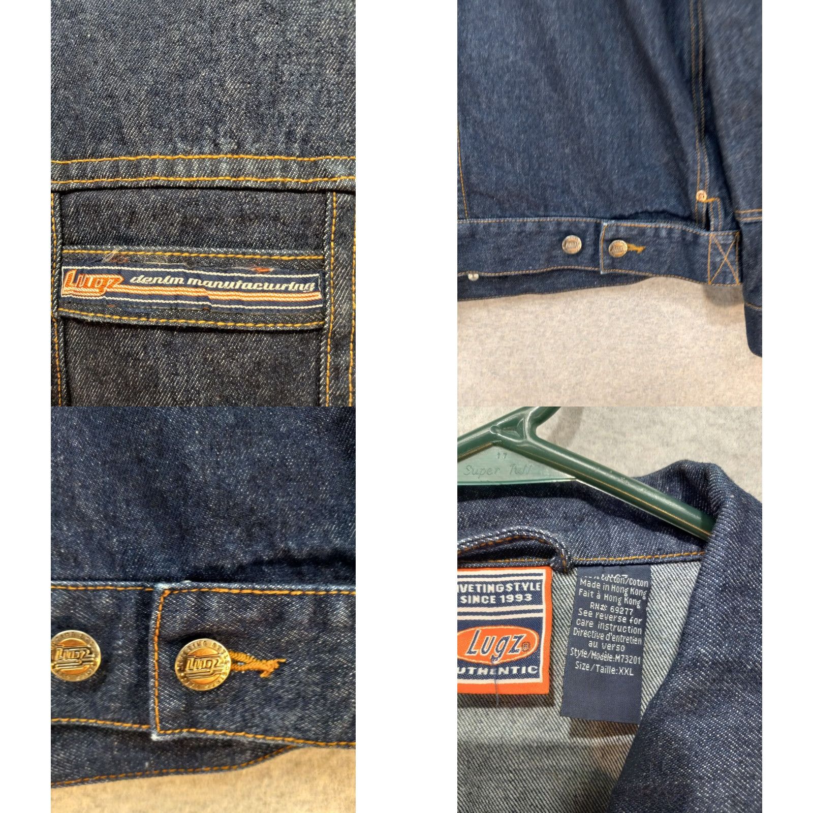 Lugz VINTAGE Lugz Denim Jacket Men’s 2XL Jeans Blue Casual 90s Big & Tall Jacket Size US 39 - 8 Thumbnail
