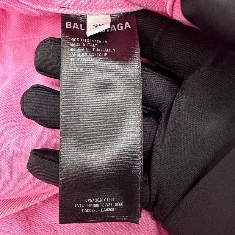 Balenciaga Balenciaga size 34 Pink embroidered logo wash jeans coat Size XS / US 0-2 / IT 36-38 - 4 Thumbnail
