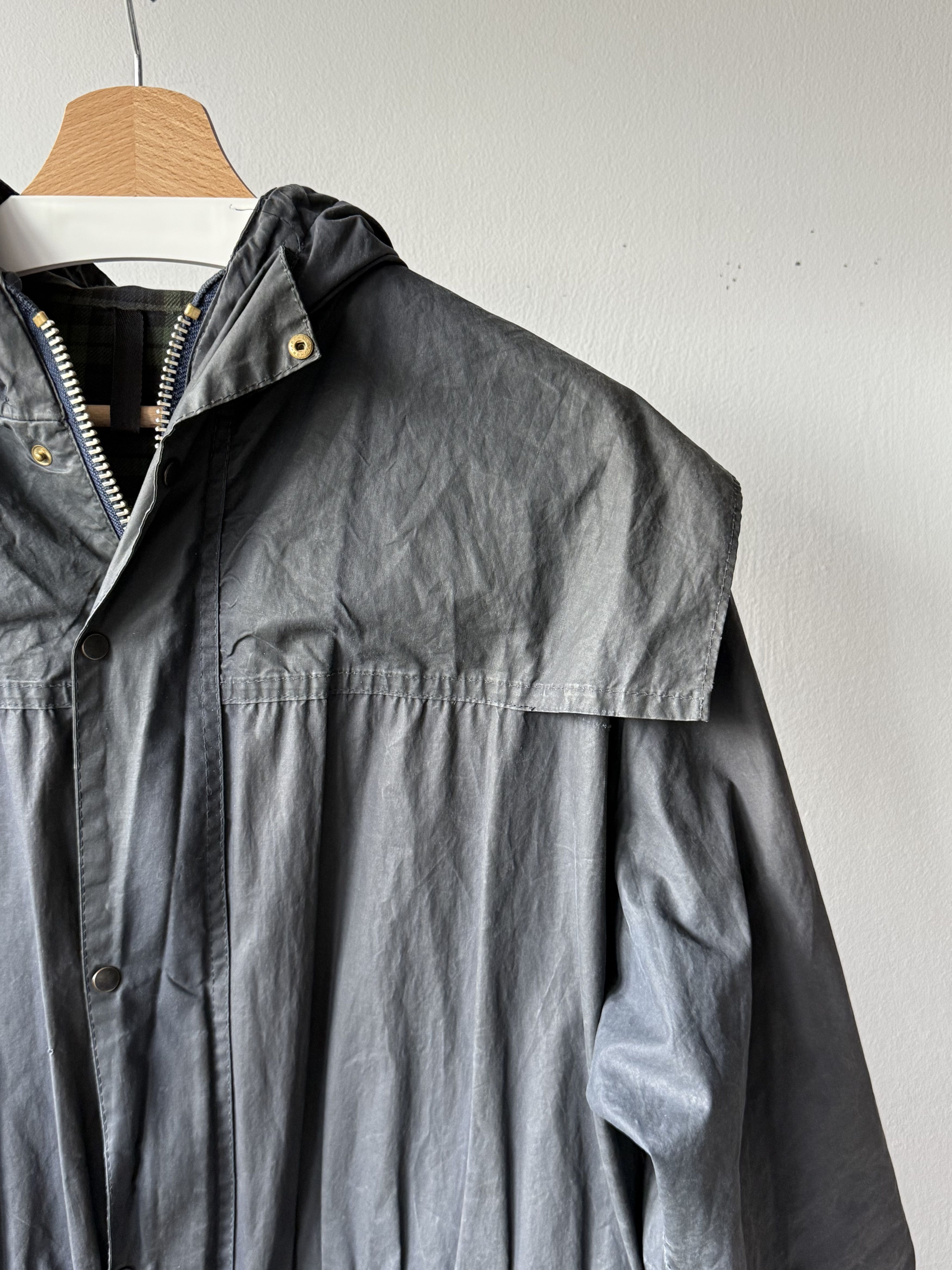 Barbour Vintage Barbour A6 Lined Durham Waxed Cotton Hooded Jacket Size US M / EU 48-50 / 2 - 7 Thumbnail