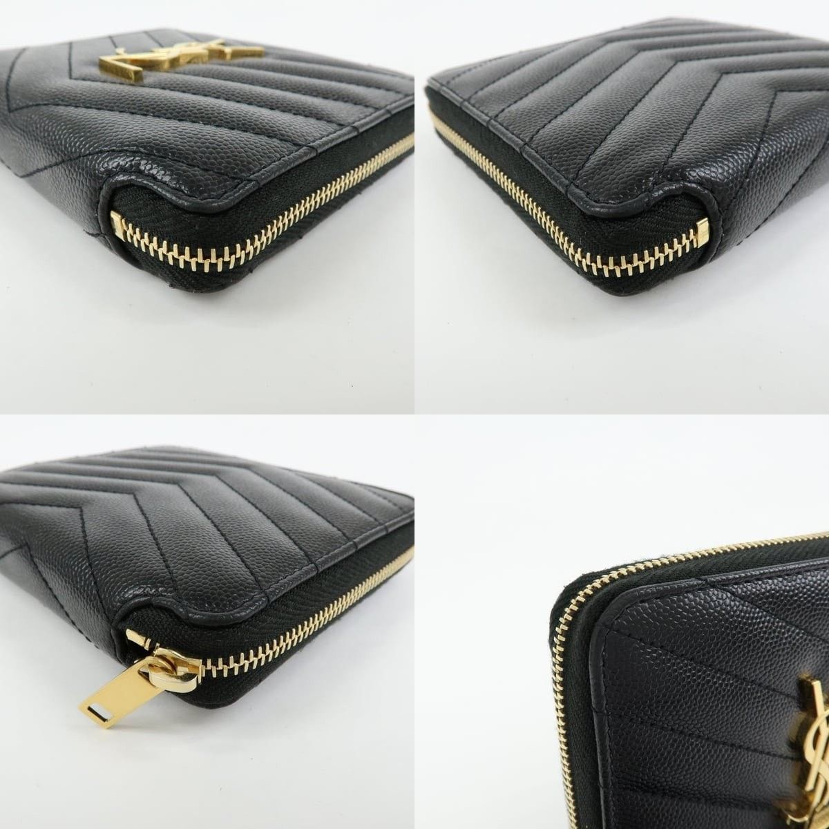 Saint Laurent Paris Saint Laurent Monogram Compact Wallet Calfskin Black Size ONE SIZE - 4 Thumbnail