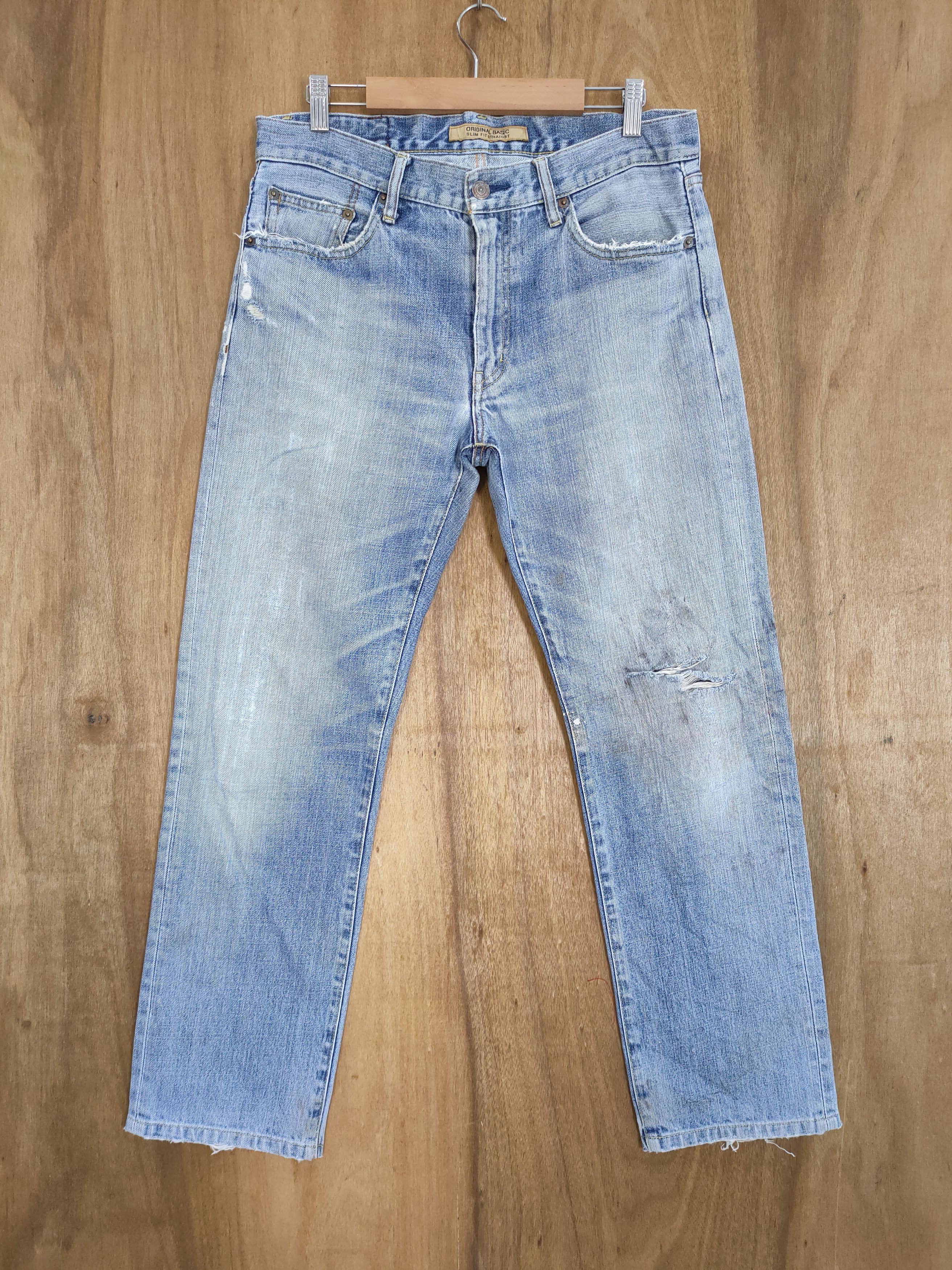 Japanese Brand JAPANES VINTAGE DISTRESSED JEAN DENIM PANTS Size US 32 / EU 48 - 1 Thumbnail