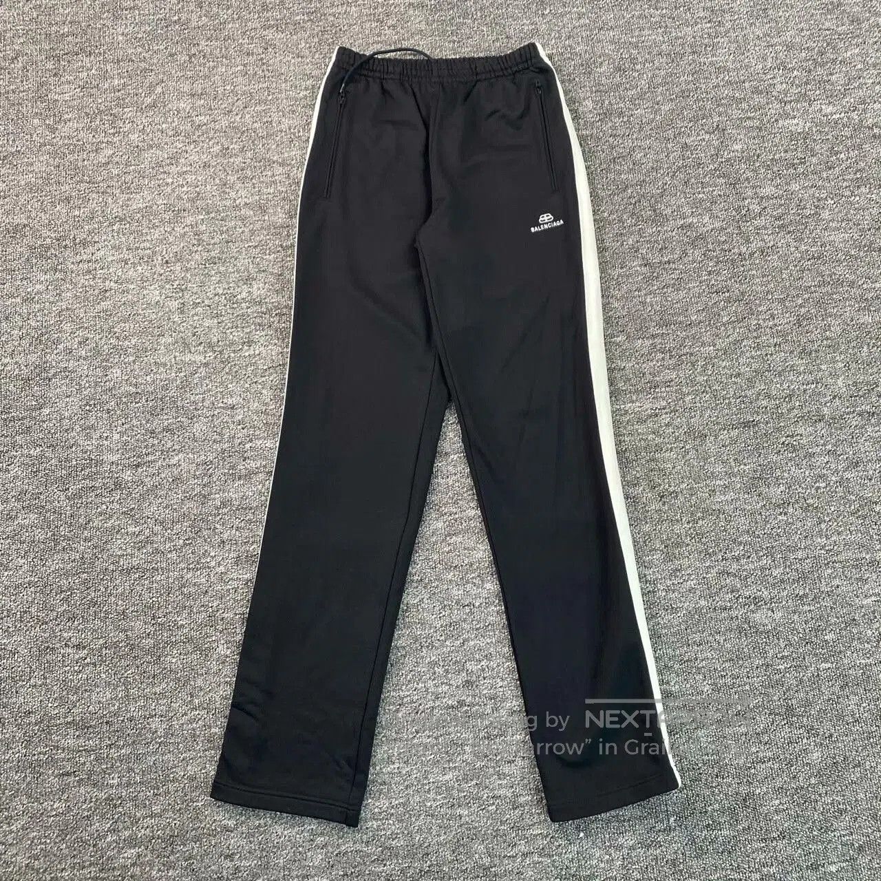 Balenciaga Black Logo Embroidered Sweatpants.