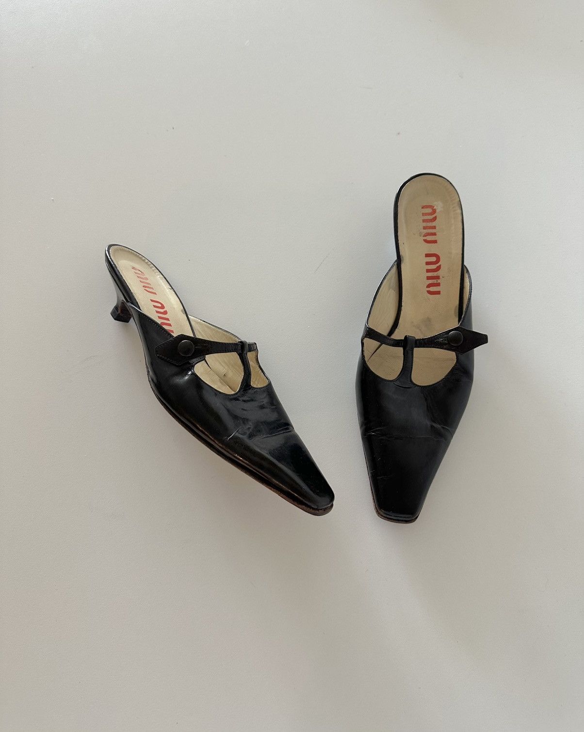 Miu Miu Vintage Miu Miu 90s Archive Mules Kitten Coquette Office Size US 10 / IT 40 - 1 Thumbnail