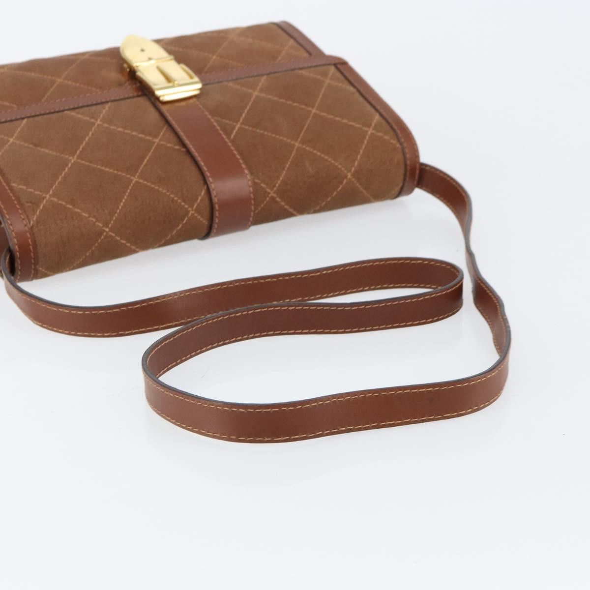 Gucci GUCCI Shoulder Bag Suede Leather Brown Gold Size ONE SIZE - 7 Thumbnail