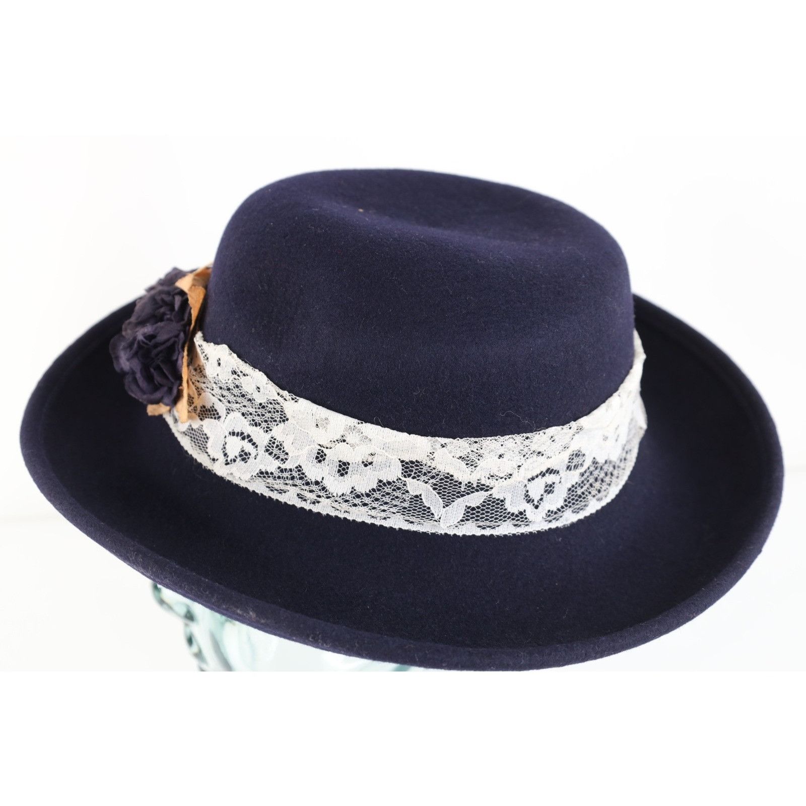 Vintage Vintage 60s Streetwear LaceFlower Felt Wool Wide Brim Hat Size ONE SIZE - 4 Thumbnail