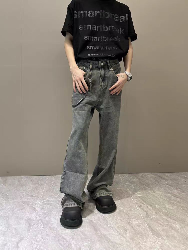 Vintage street casual micro flare jeans