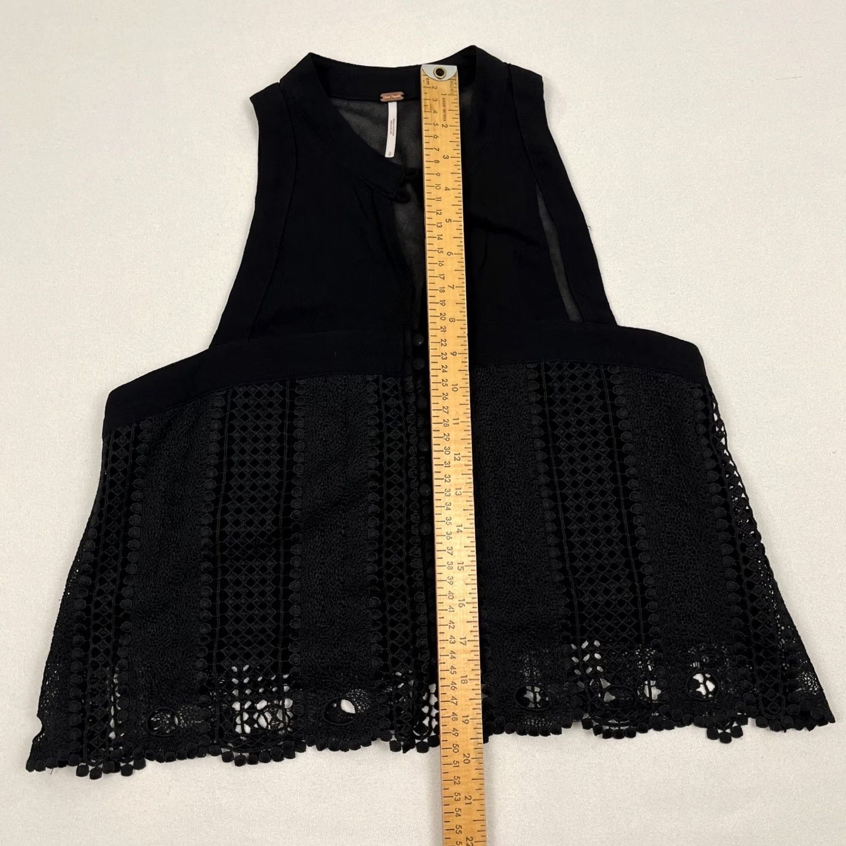 Free People Free People Rory Tank Top Womens S Black Lace Sleeveless Tank Blouse Vintage No Size S / US 4 / IT 40 - 3 Thumbnail