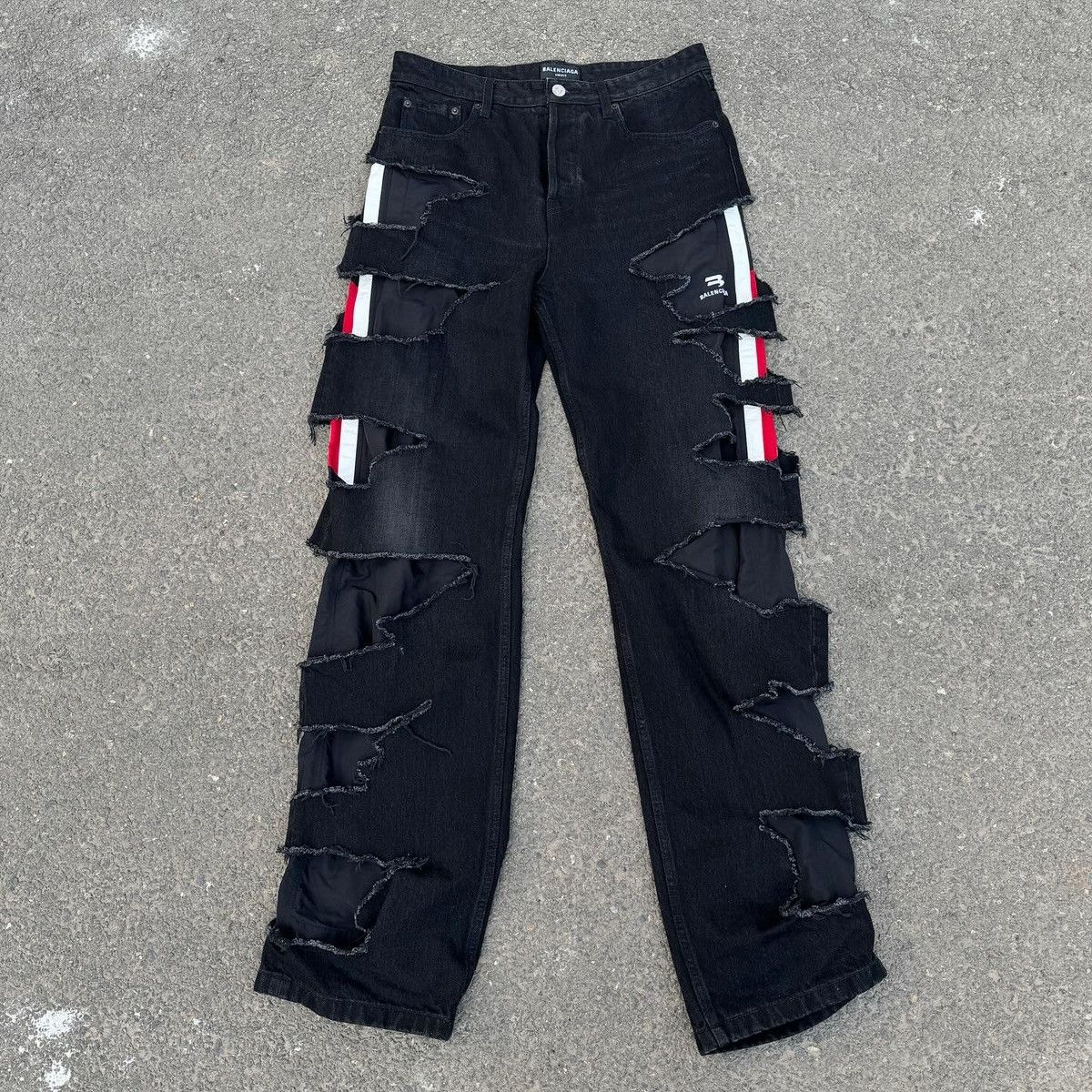 *RARE* Balenciaga AW21 Hybrid Slashed Denim Sz.S