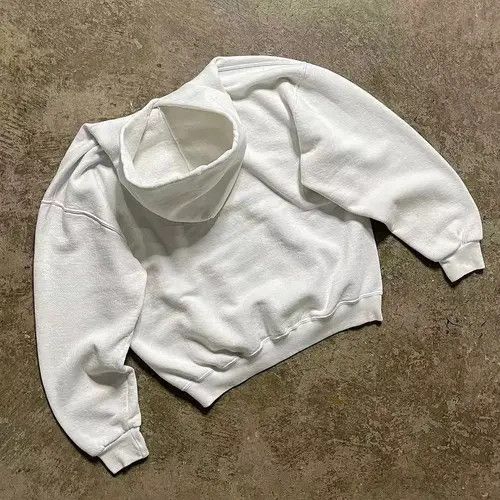 VIBE White solid color retro washed all-match hoodie Size US L / EU 52-54 / 3 - 8 Thumbnail