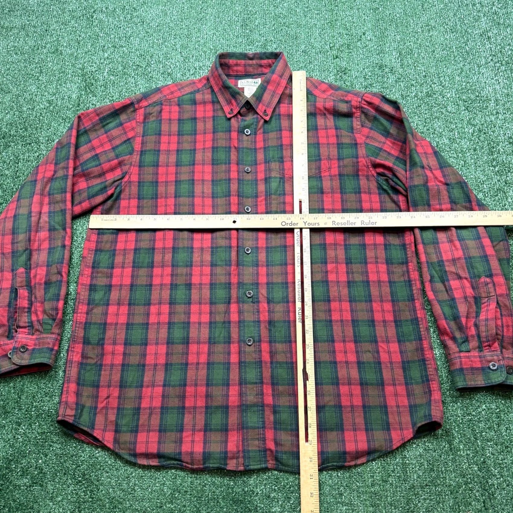 Vintage VINTAGE L.L. Bean Button-Up Shirt Mens L Red Green Plaid Long Sleeve Wool Cotton Maine Guide Lumberjack Y2K Size US L / EU 52-54 / 3 - 3 Thumbnail