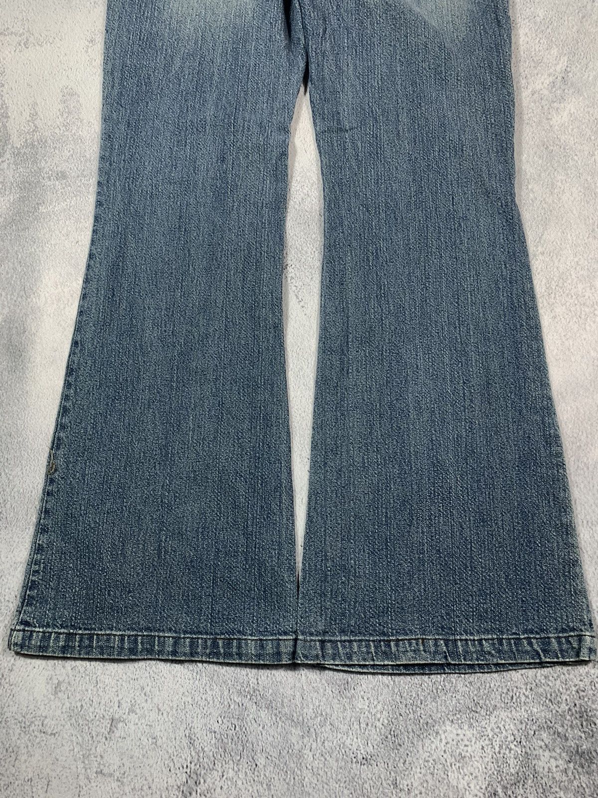 Japanese Brand × Vintage Vintage Y2K Faded Japanese Rhinestones bootcut flared jeans Size 32" / US 10 / IT 46 - 7 Thumbnail