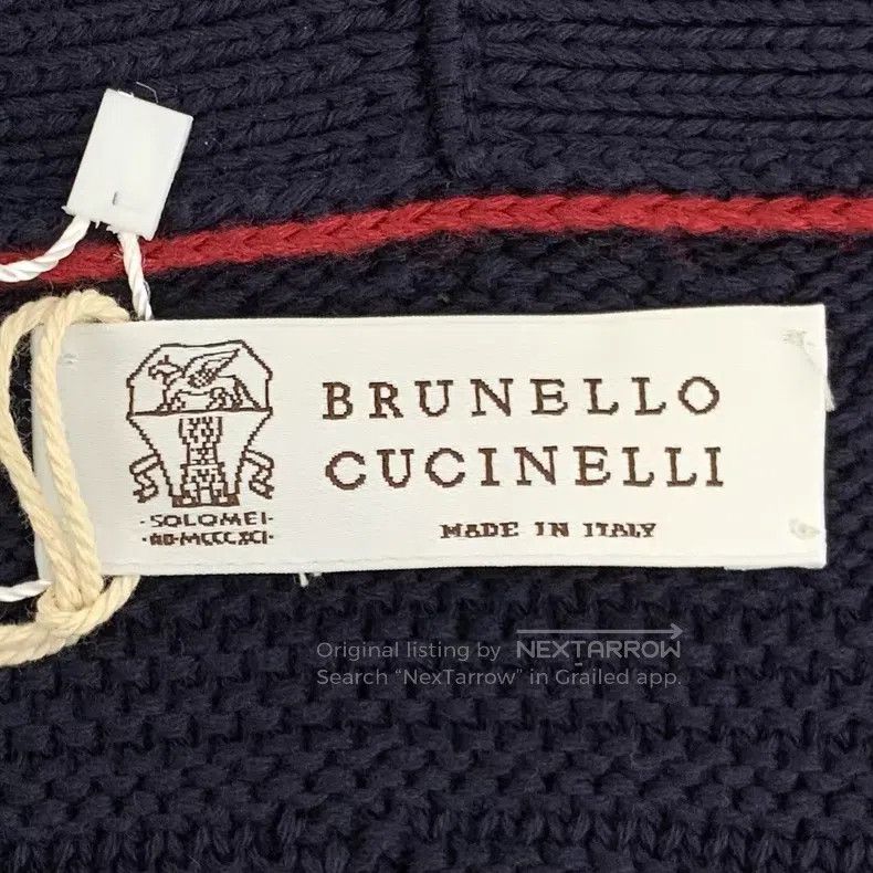 Brunello Cucinelli Brunello Cucinelli Dark blue jacquard cotton collar single Size US L / EU 52-54 / 3 - 6 Thumbnail