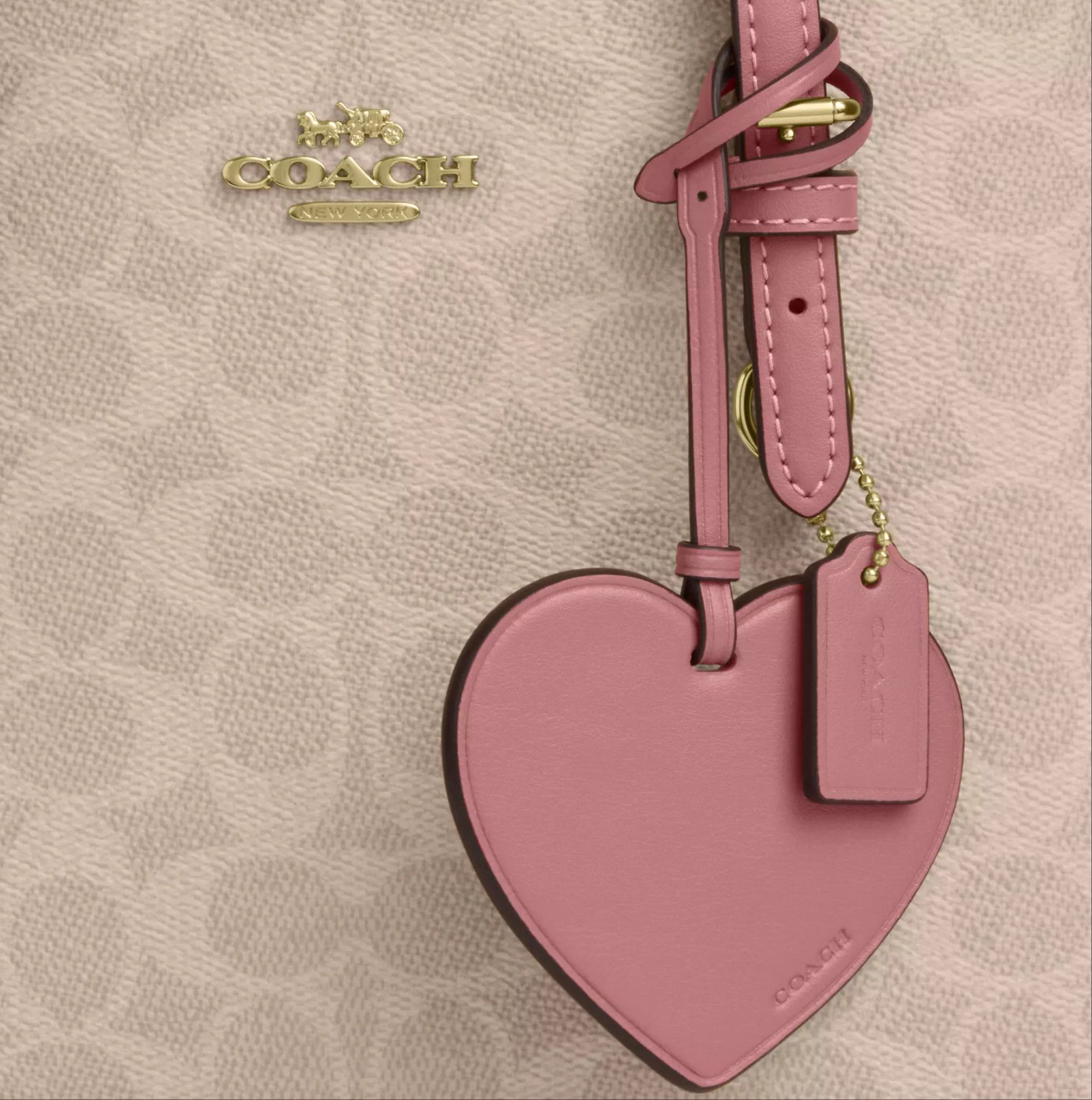Coach Mollie Tote Bag 25 In Signature Canvas With Heart Charm Size ONE SIZE - 7 Thumbnail