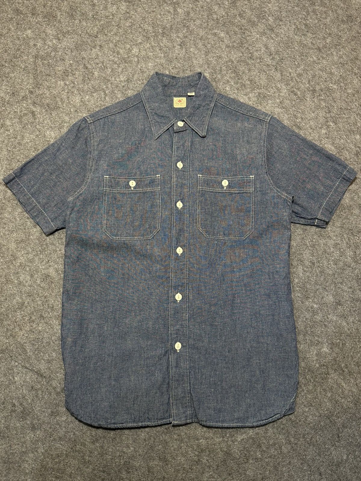 Sugar Cane Sugar Cane navy indigo chambray short-sleeve work shirt Size US S / EU 44-46 / 1 - 1 Thumbnail